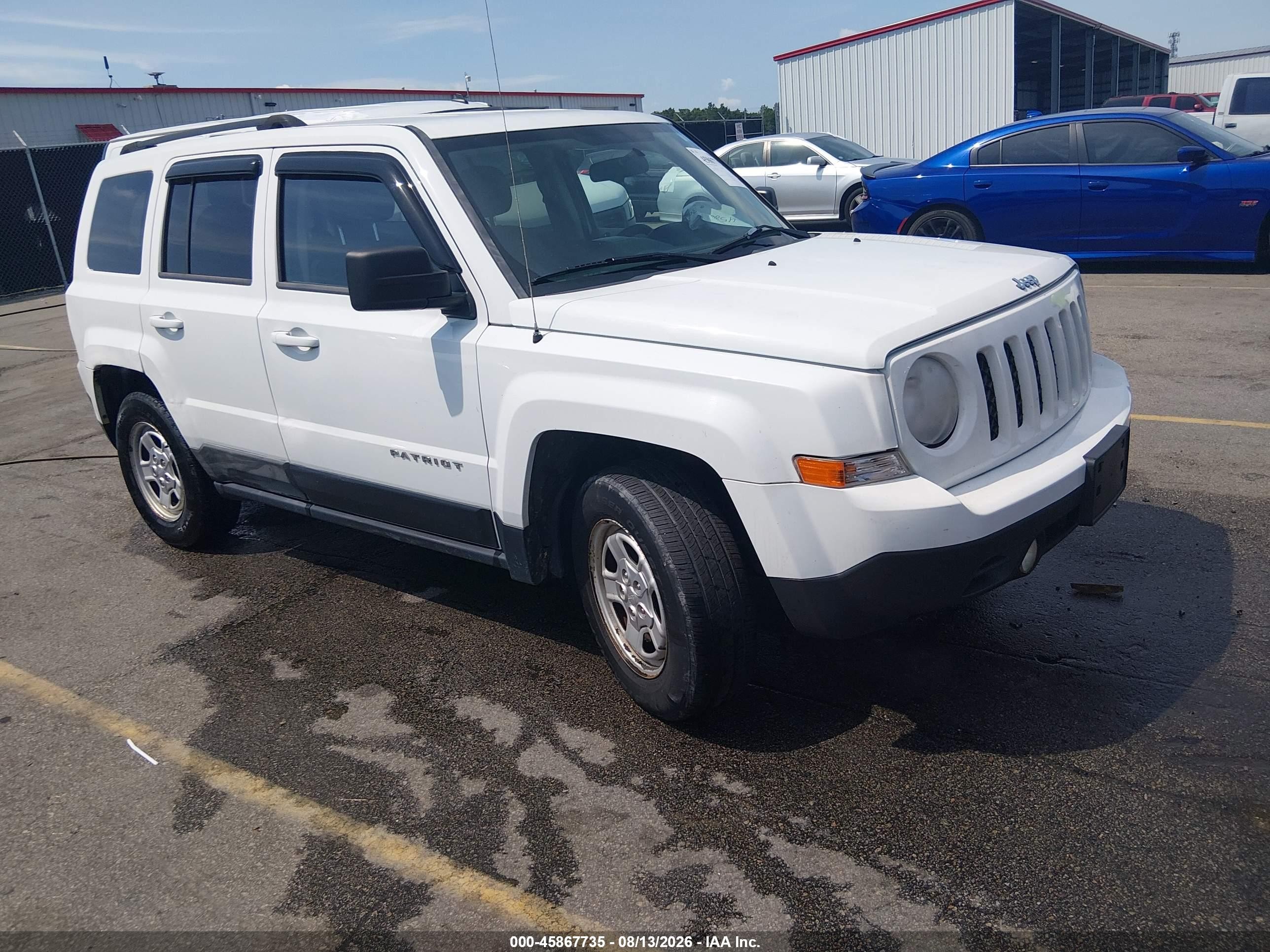 2013 Jeep Patriot Sport White vin: 1C4NJRBB6DD280737