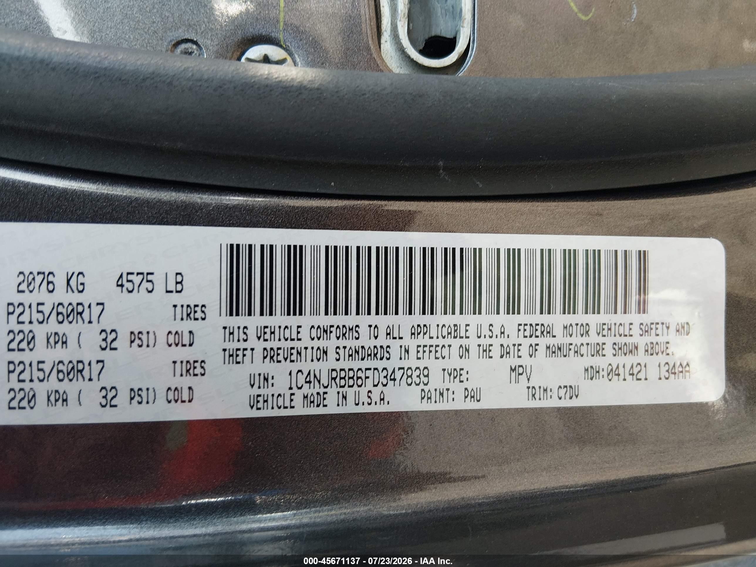 2015 Jeep Patriot Altitude Edition Серый vin: 1C4NJRBB6FD347839