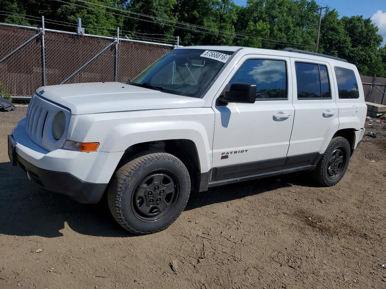 2013 Jeep Patriot Sport White vin: 1C4NJRBB7DD128935