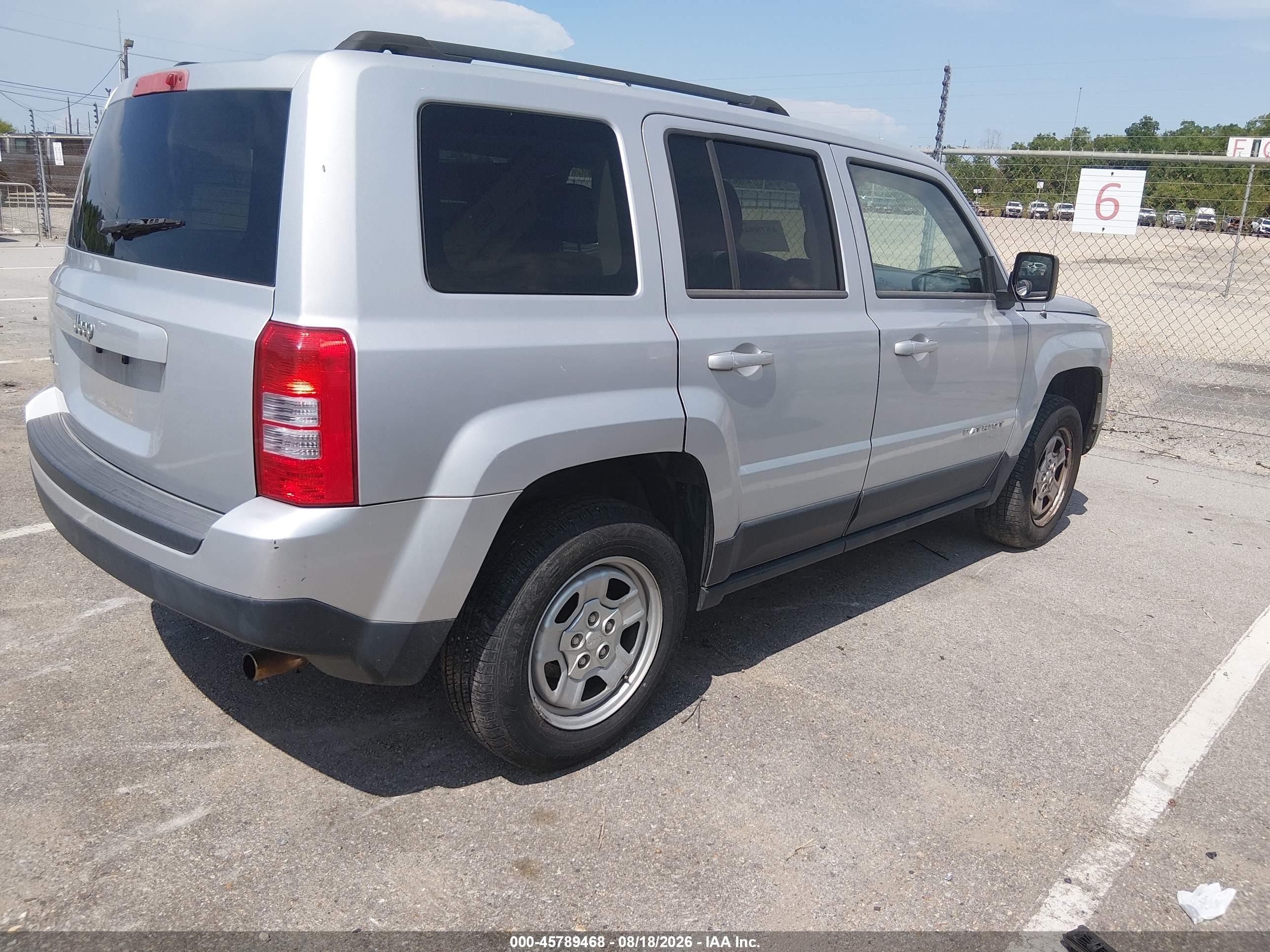 2013 Jeep Patriot Sport Silver vin: 1C4NJRBB7DD263090