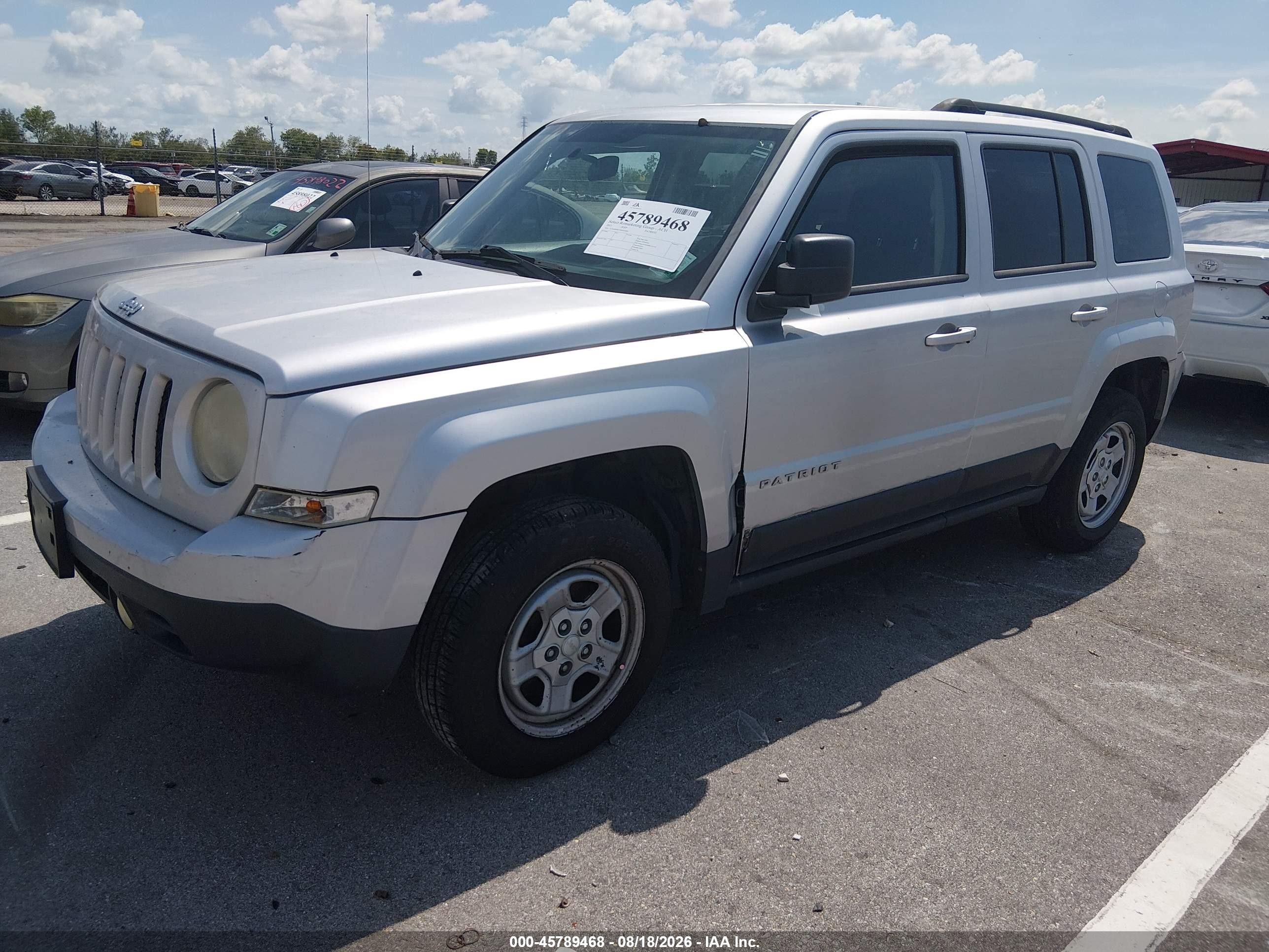 2013 Jeep Patriot Sport Silver vin: 1C4NJRBB7DD263090