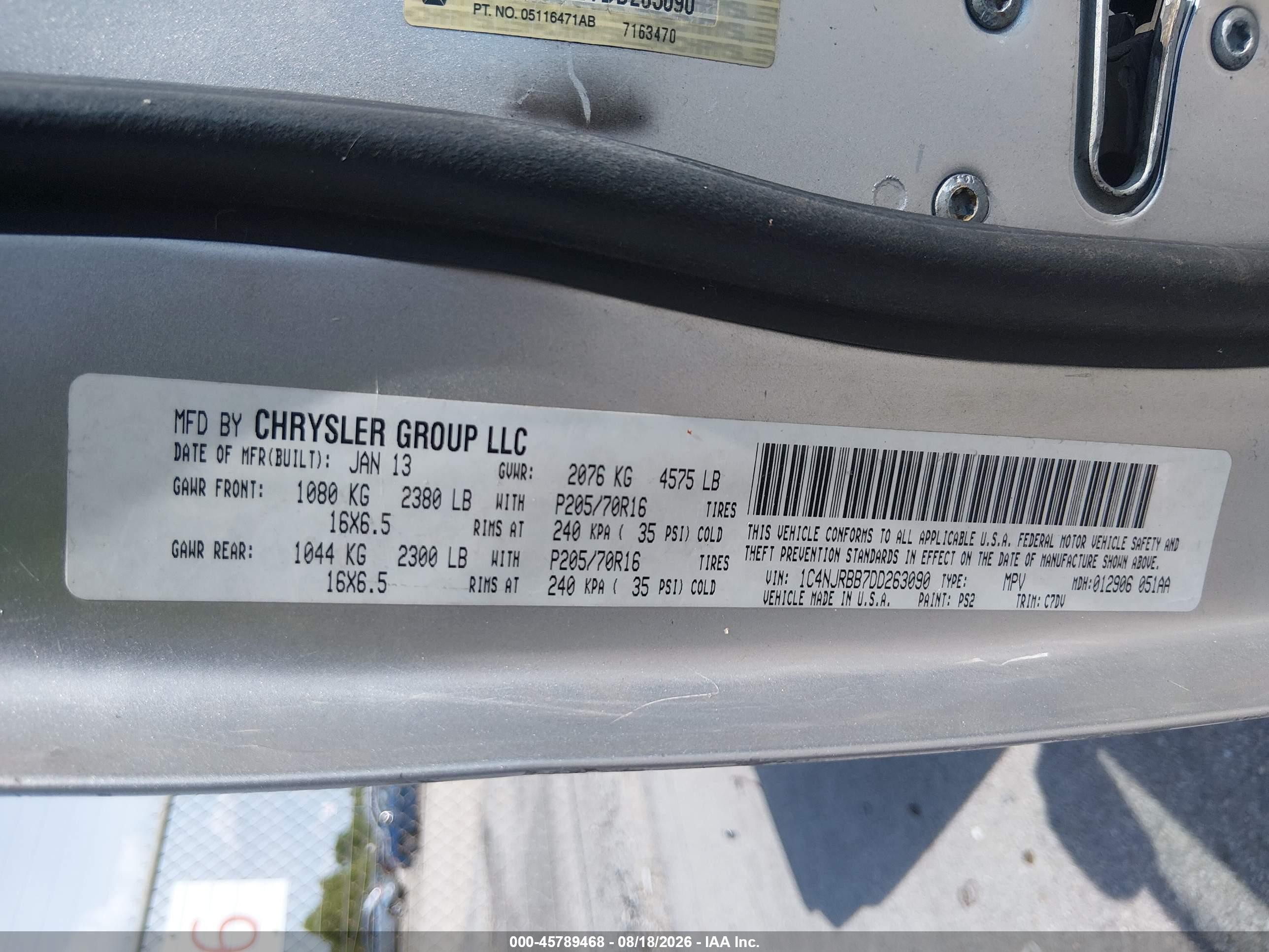 2013 Jeep Patriot Sport Silver vin: 1C4NJRBB7DD263090