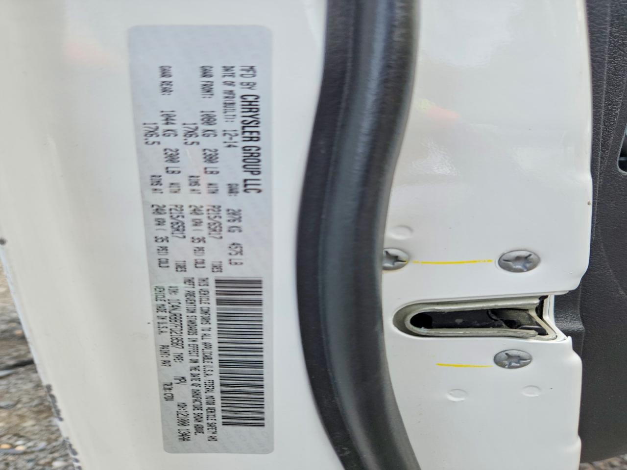 2015 Jeep Patriot Sport White vin: 1C4NJRBB7FD218587