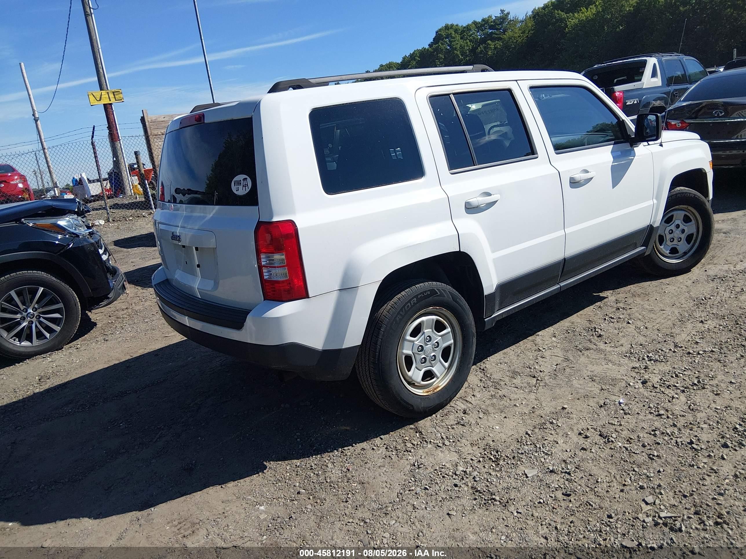 2015 Jeep Patriot Sport White vin: 1C4NJRBB7FD225832