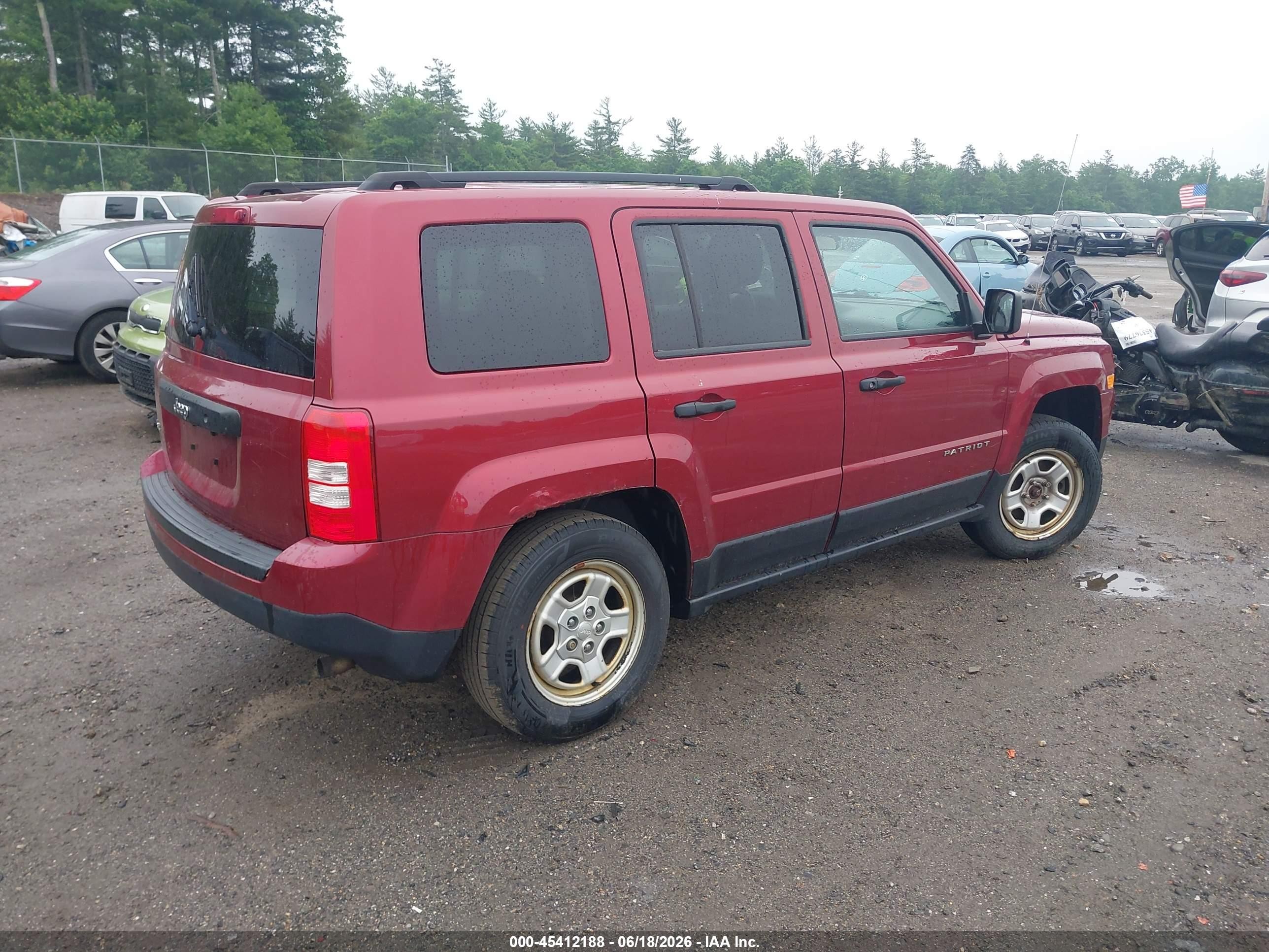 2015 Jeep Patriot Sport Red vin: 1C4NJRBB7FD366075
