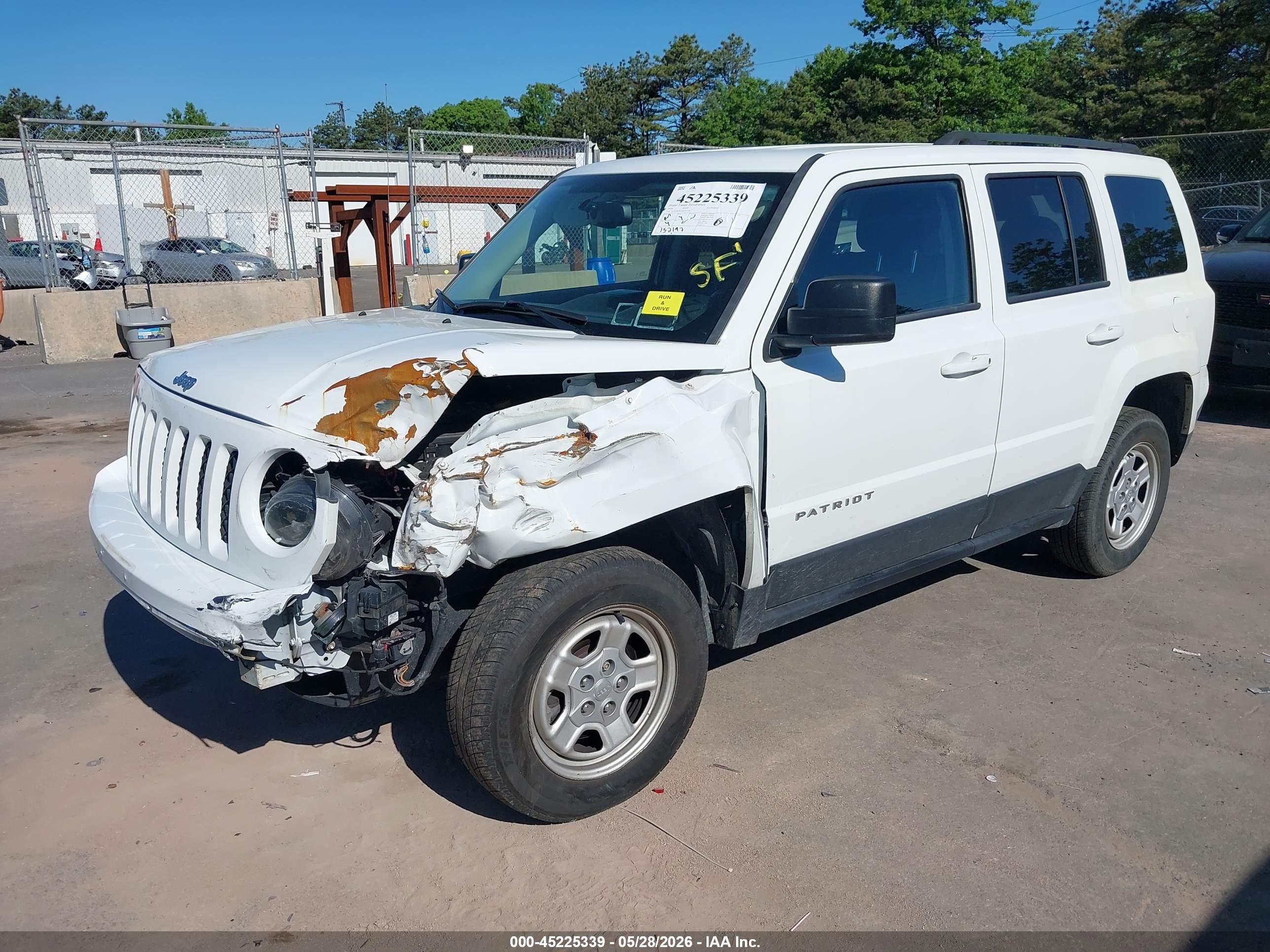 2016 Jeep Patriot Sport Белый vin: 1C4NJRBB7GD755798