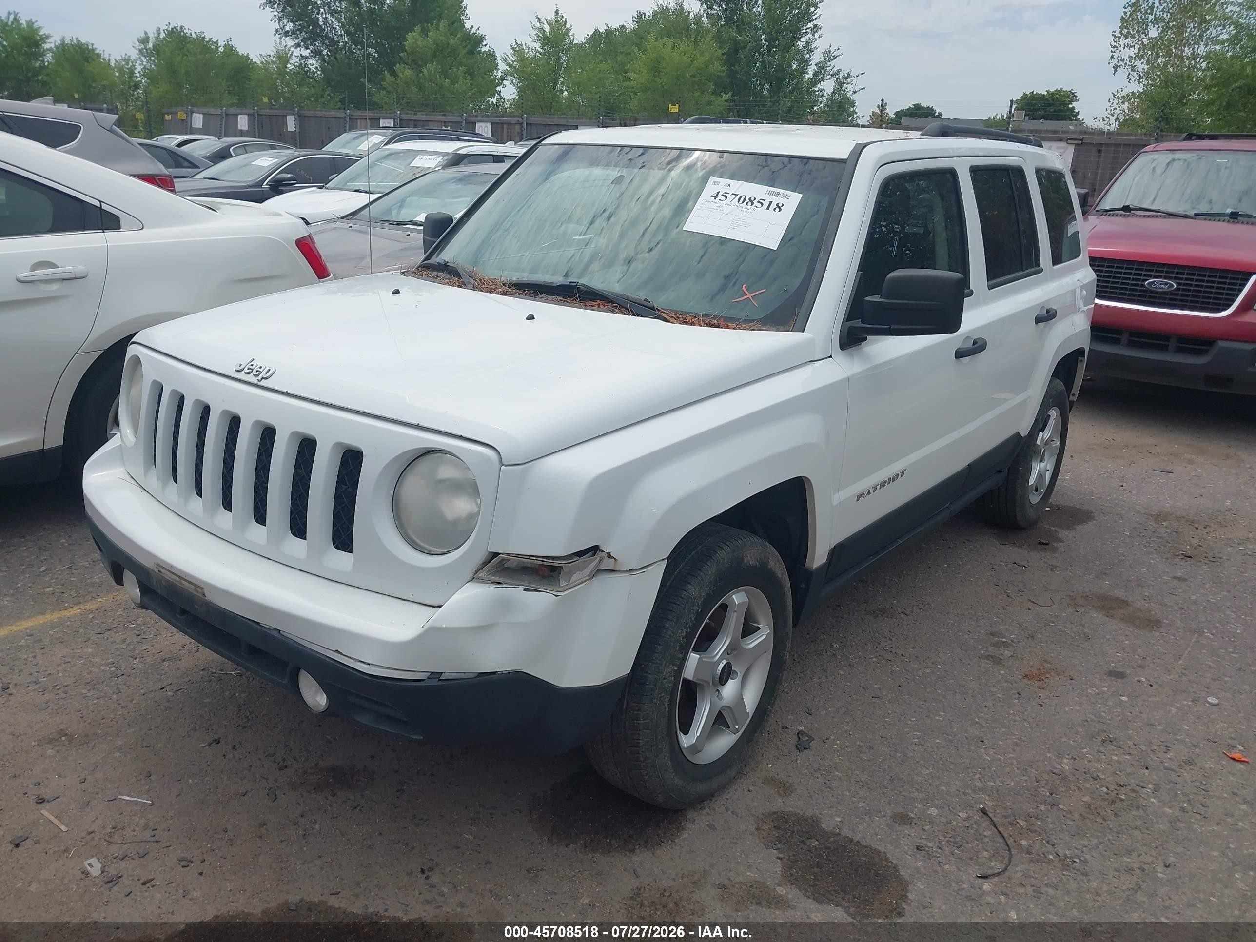 2012 Jeep Patriot Sport White vin: 1C4NJRBB8CD624583