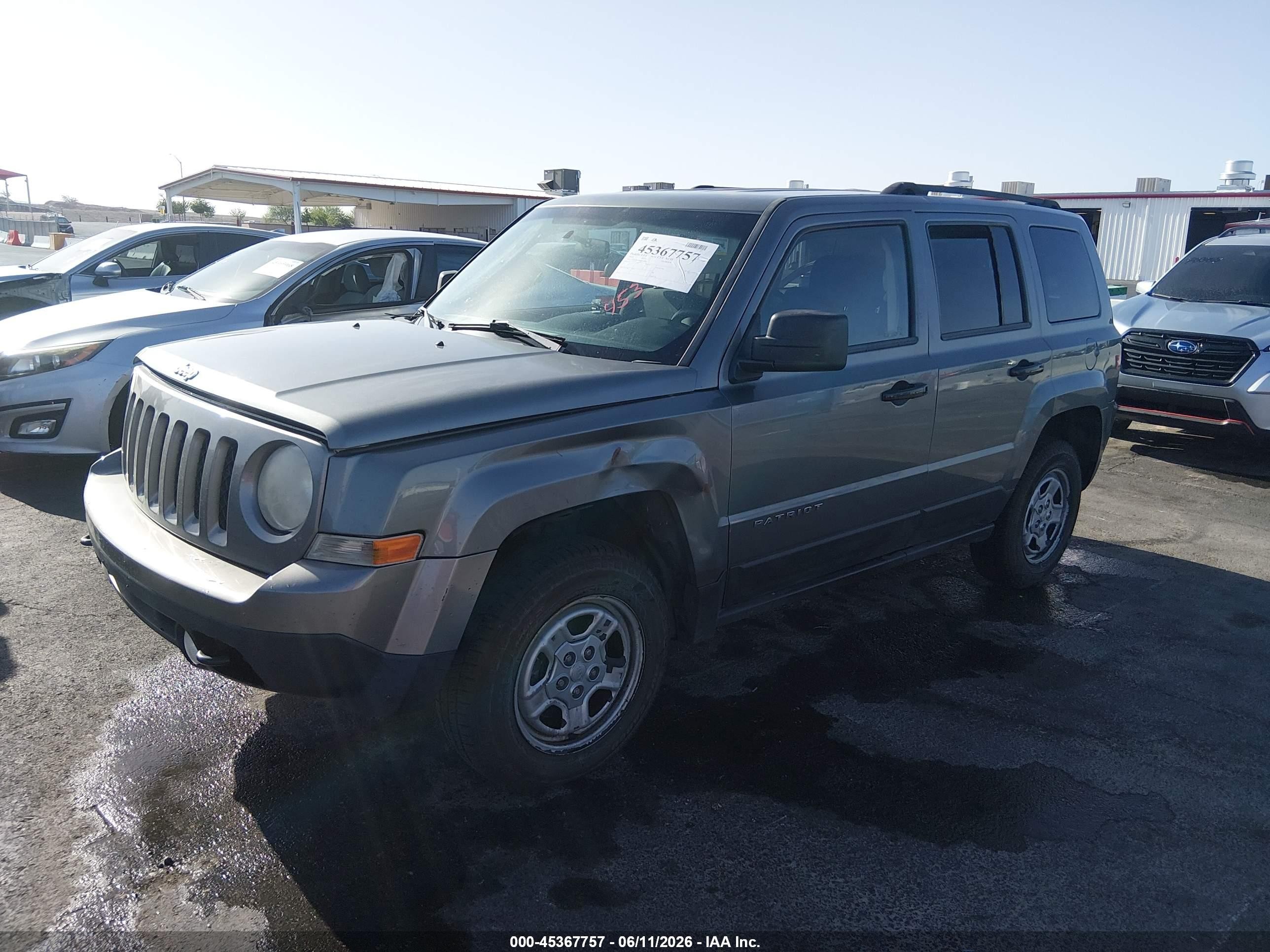 2014 Jeep Patriot Sport Gray vin: 1C4NJRBB8ED510831