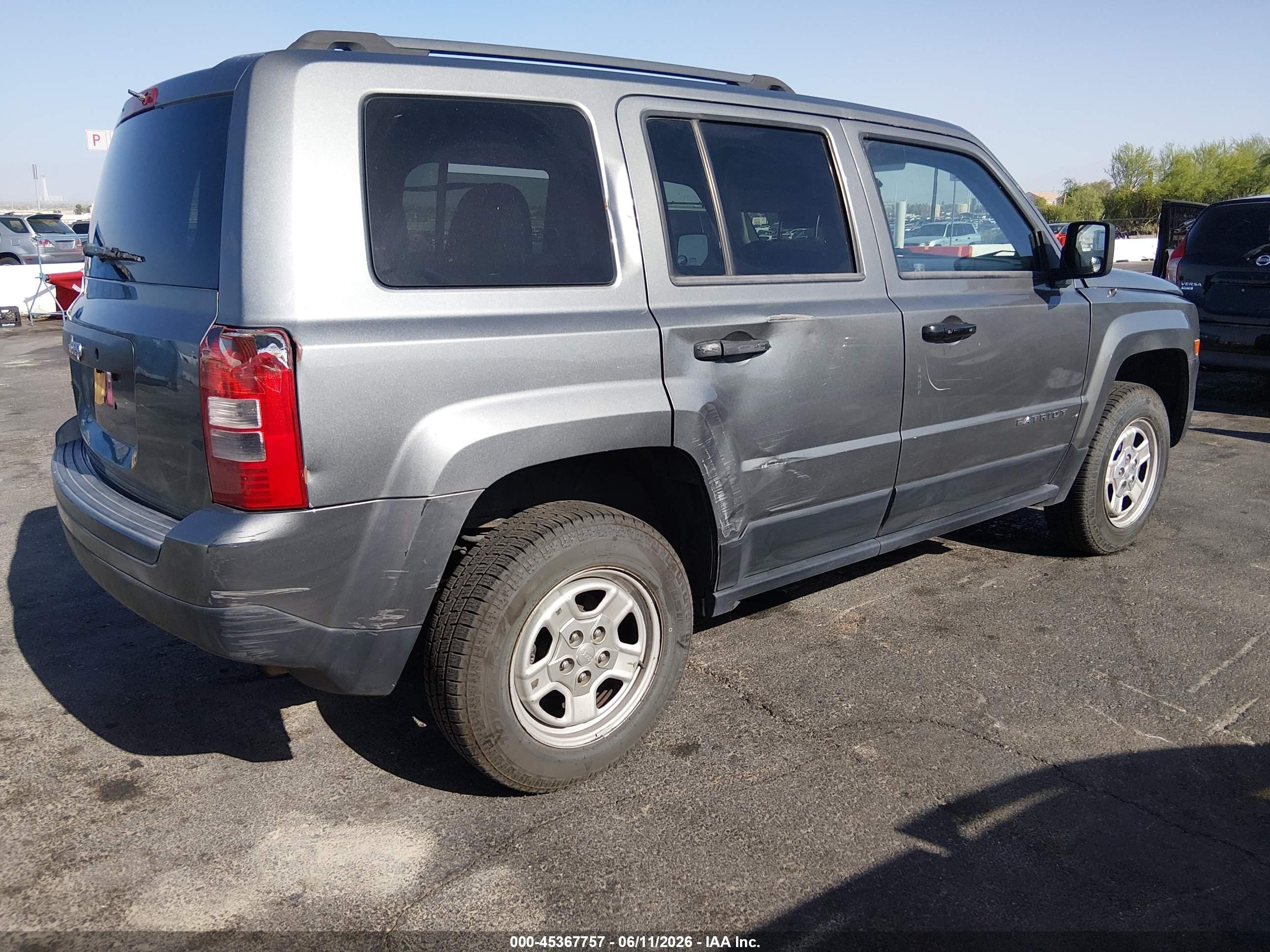 2014 Jeep Patriot Sport Gray vin: 1C4NJRBB8ED510831