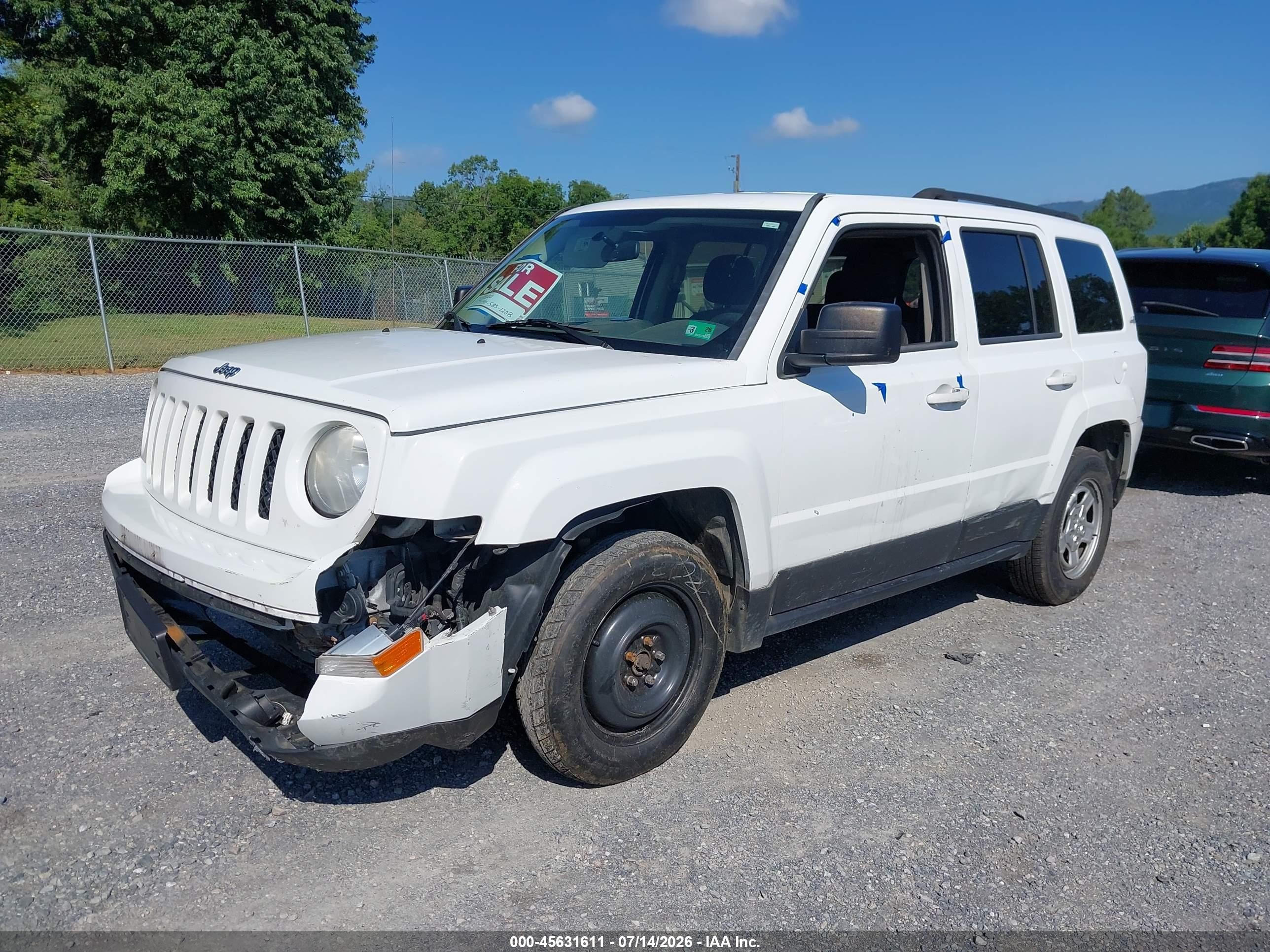 2014 Jeep Patriot Sport White vin: 1C4NJRBB8ED927141