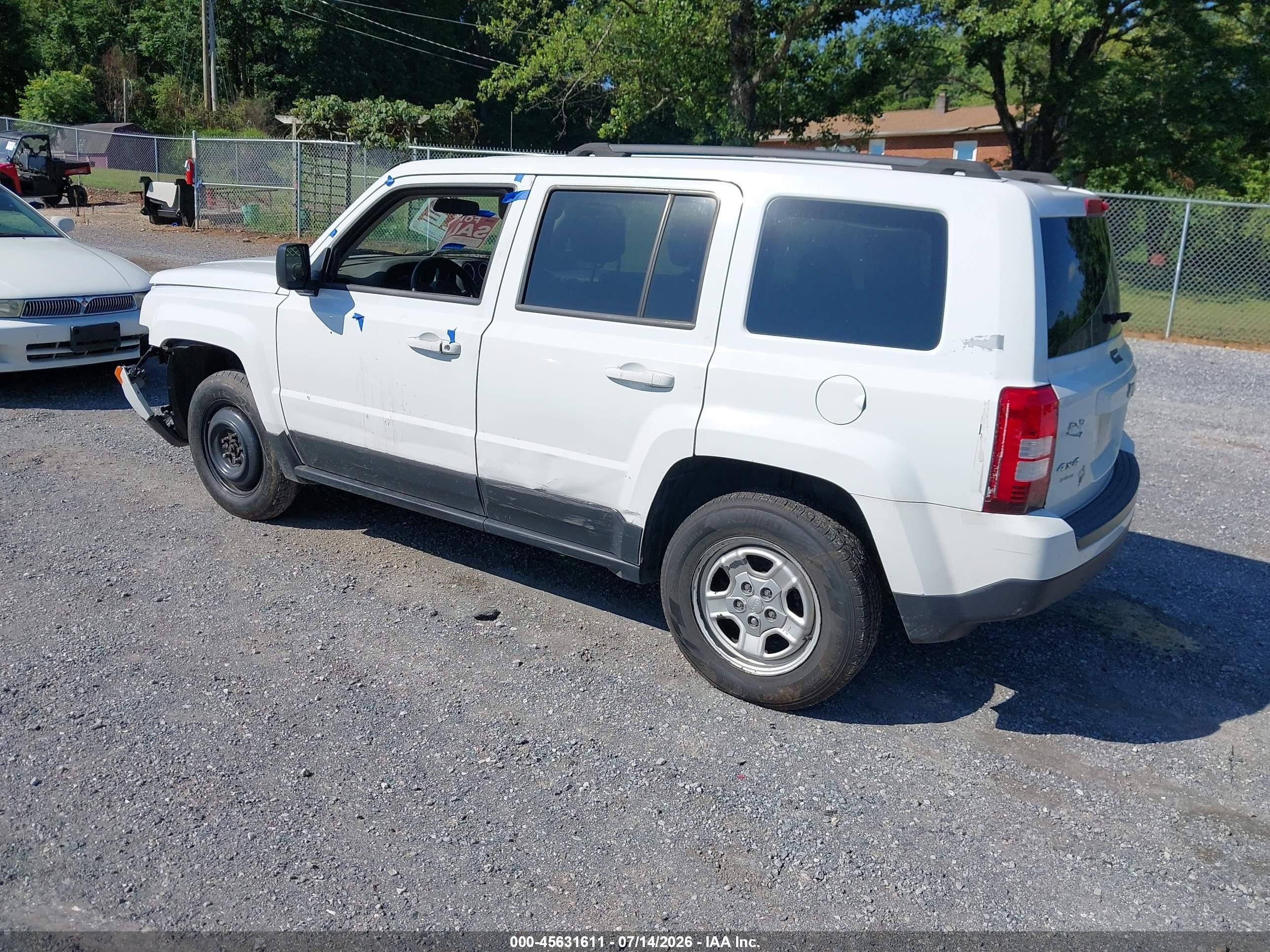 2014 Jeep Patriot Sport White vin: 1C4NJRBB8ED927141