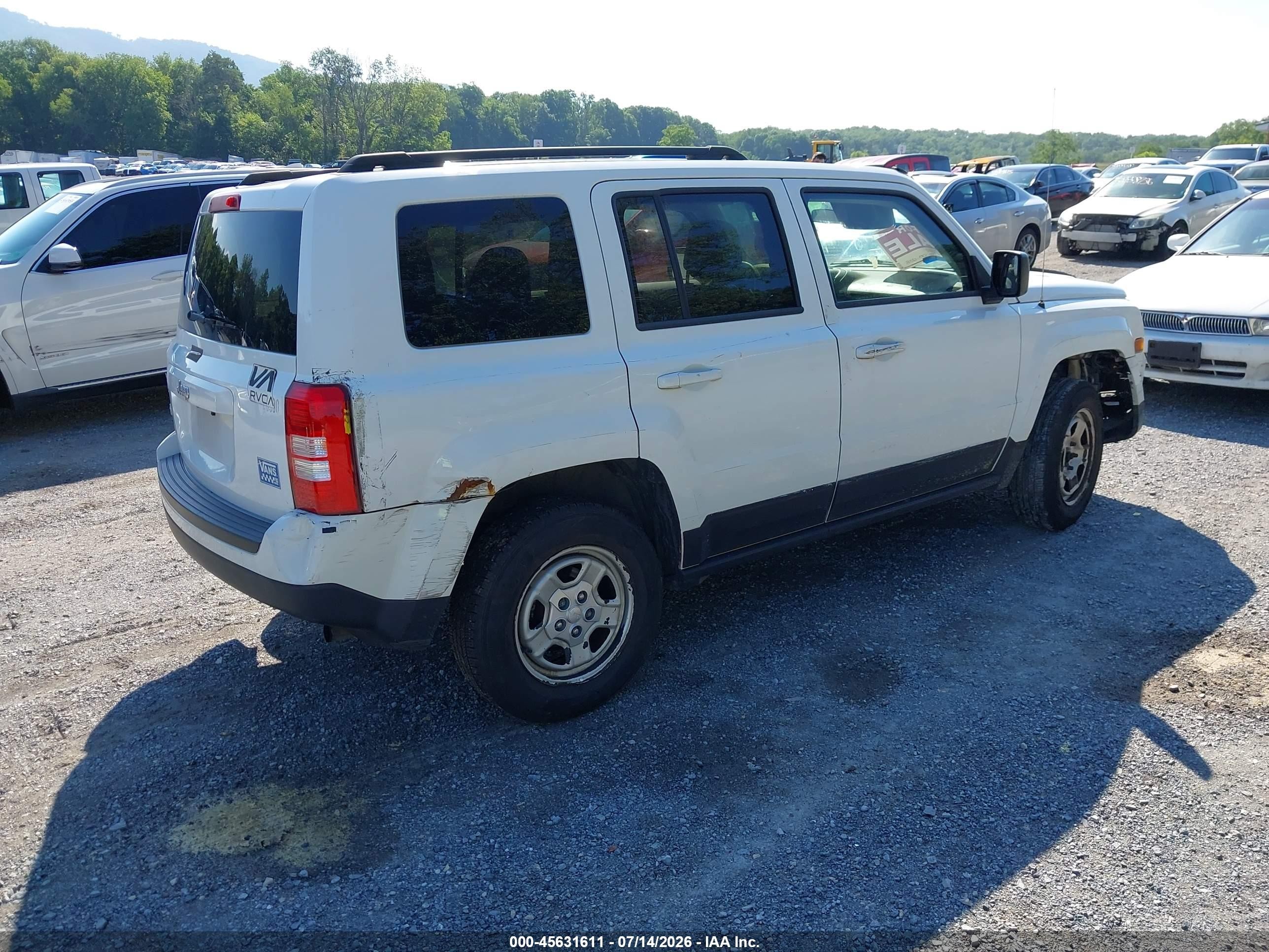 2014 Jeep Patriot Sport White vin: 1C4NJRBB8ED927141