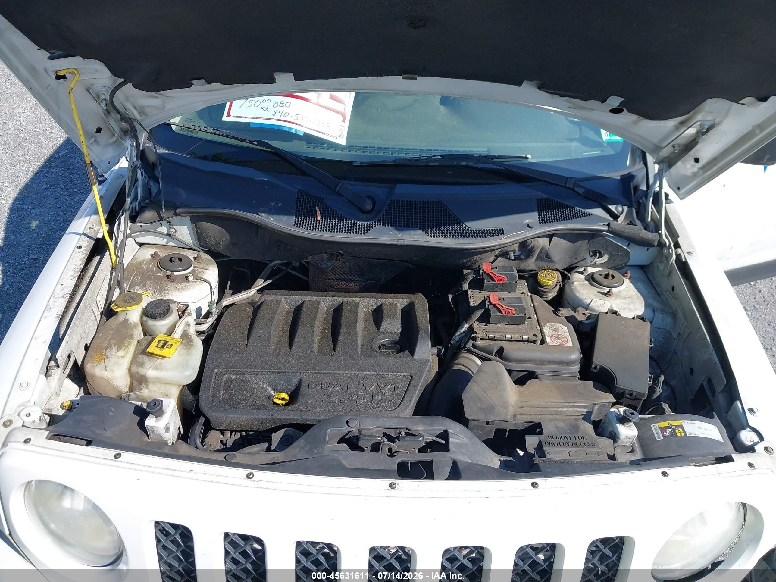 2014 Jeep Patriot Sport White vin: 1C4NJRBB8ED927141