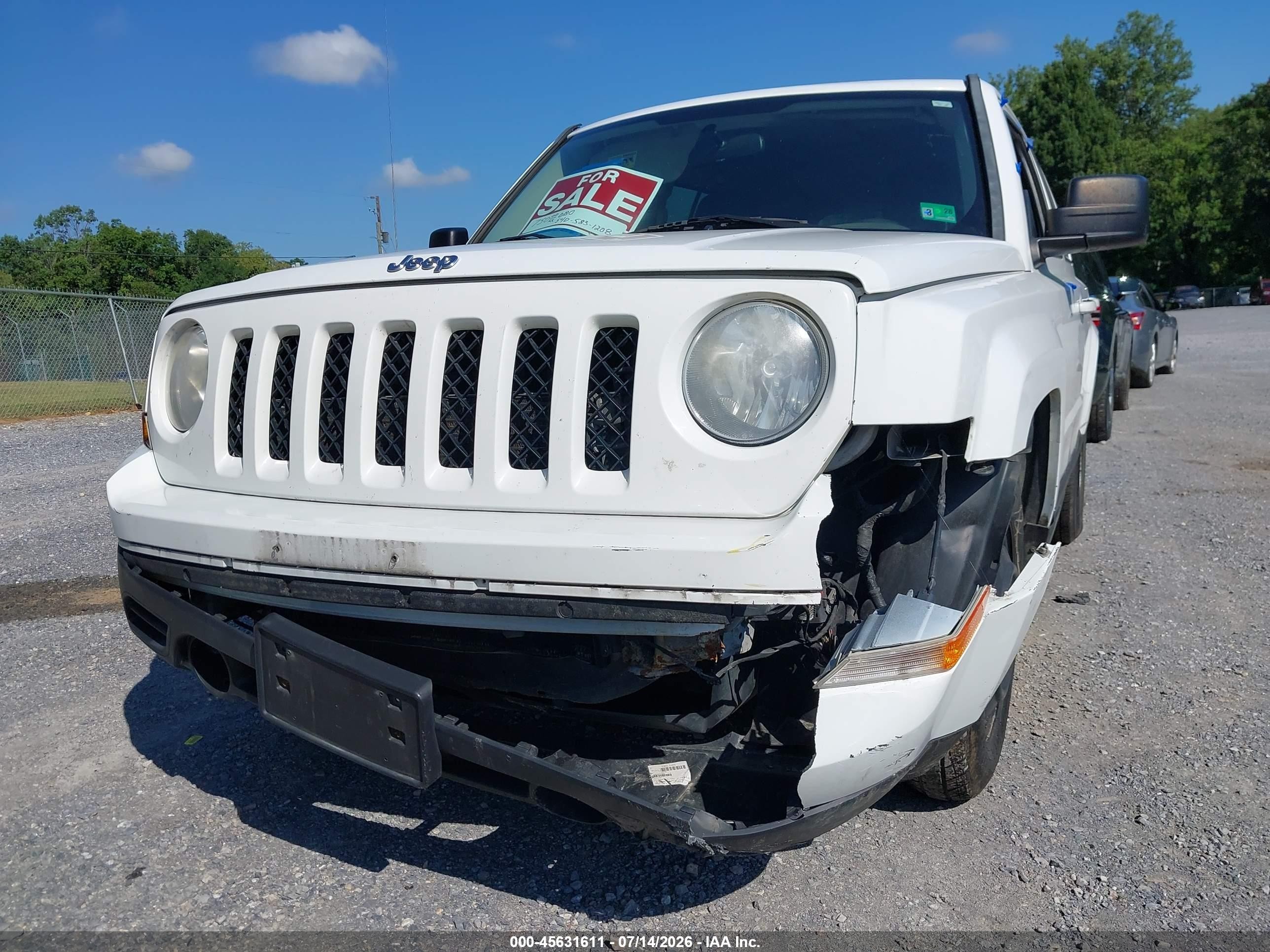 2014 Jeep Patriot Sport White vin: 1C4NJRBB8ED927141
