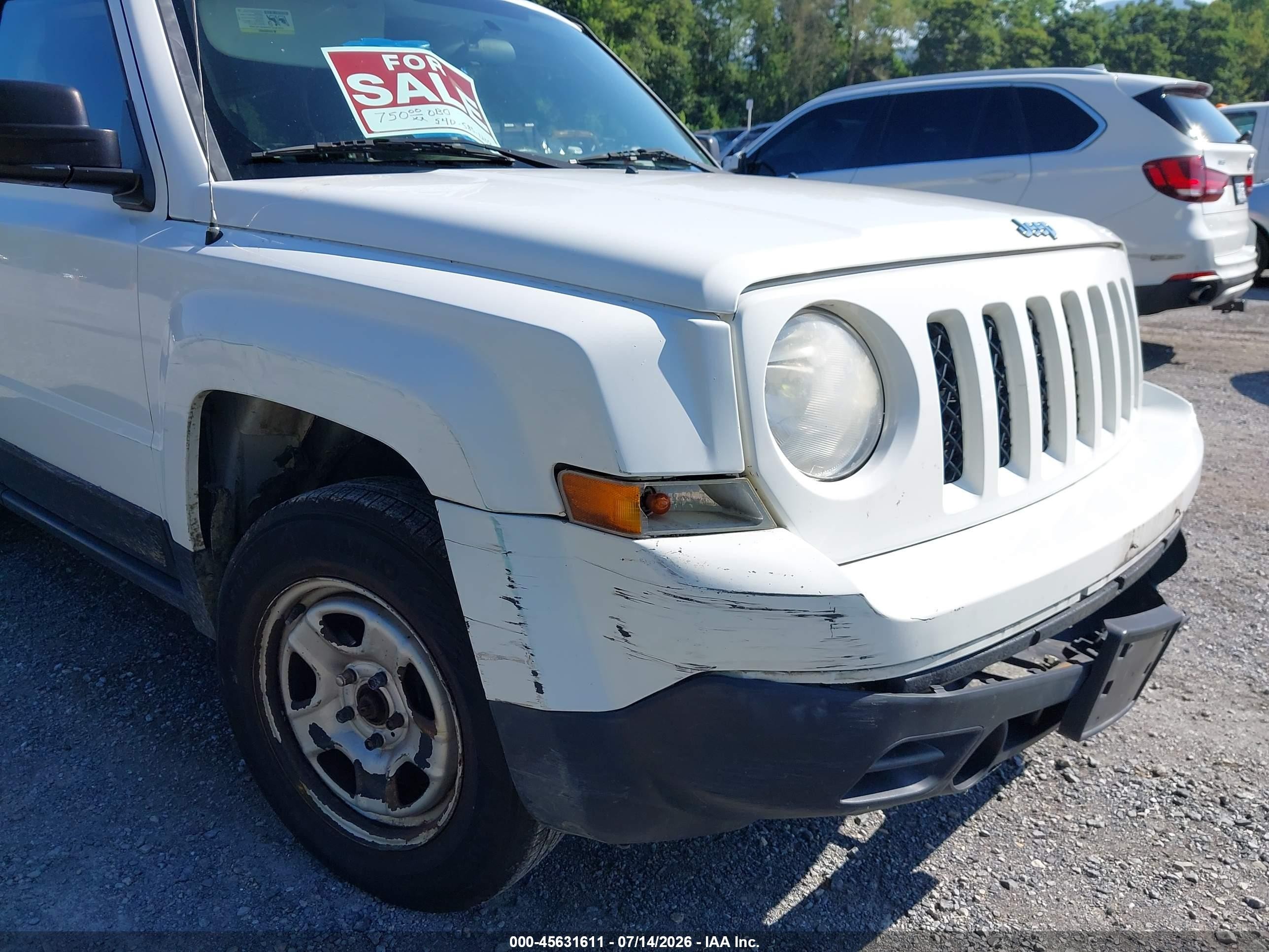 2014 Jeep Patriot Sport White vin: 1C4NJRBB8ED927141