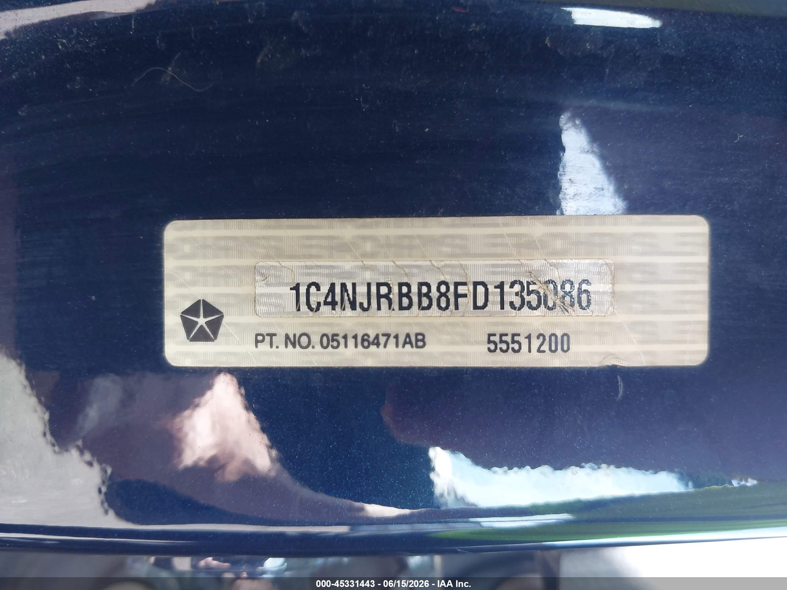 2015 Jeep Patriot Sport Blue vin: 1C4NJRBB8FD135086