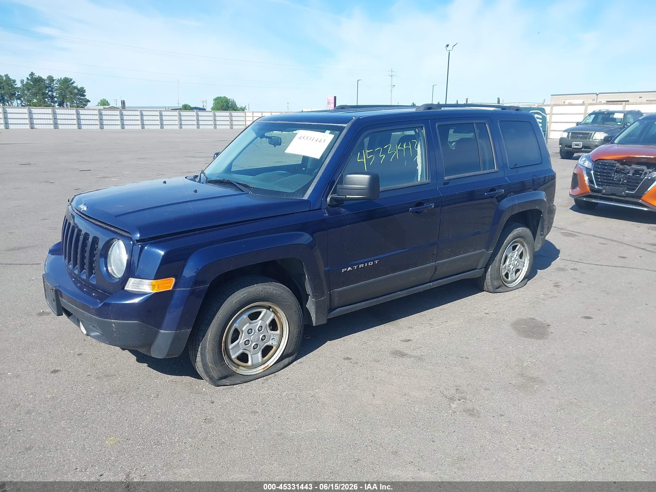 2015 Jeep Patriot Sport Blue vin: 1C4NJRBB8FD135086