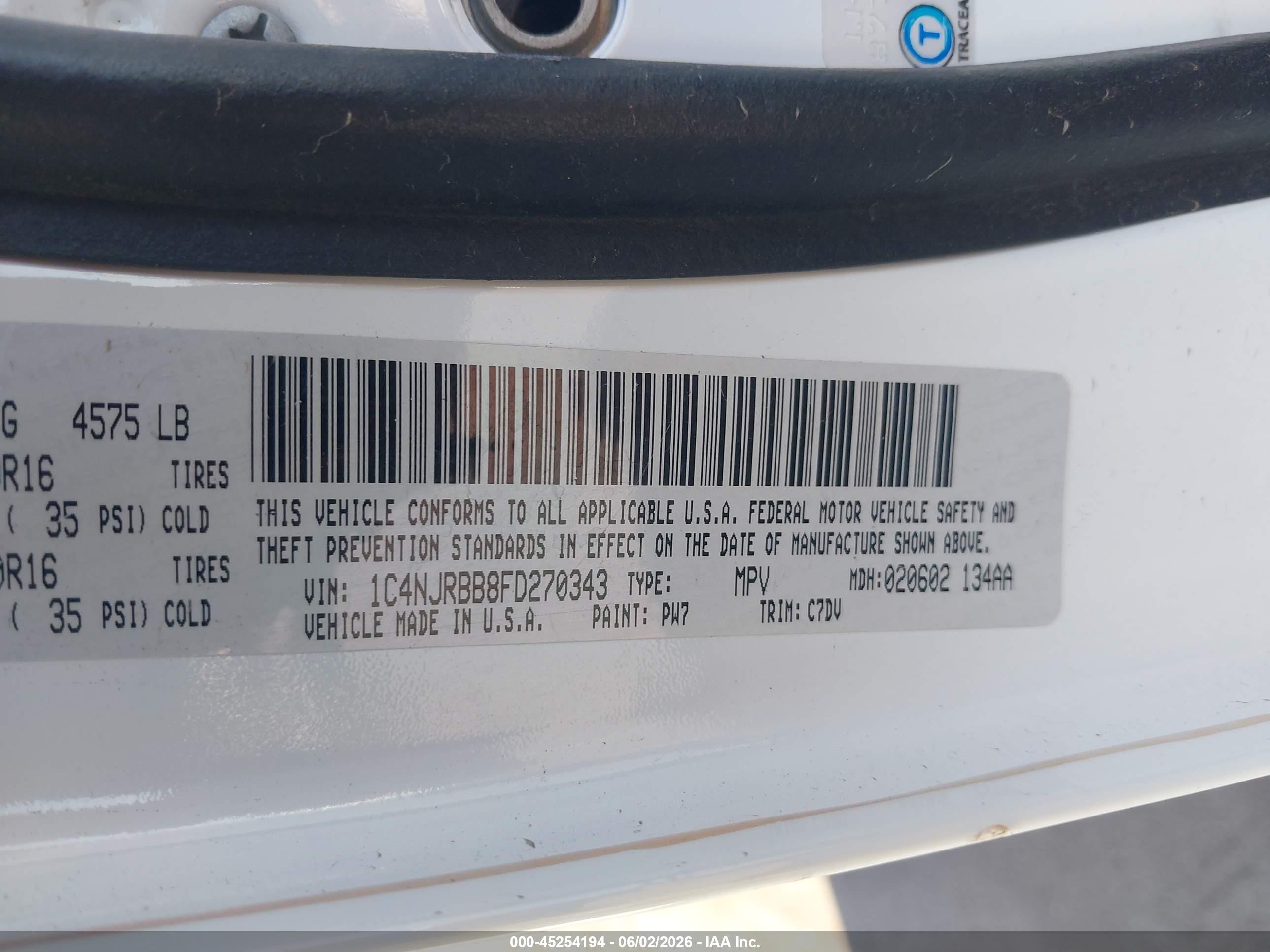 2015 Jeep Patriot Sport White vin: 1C4NJRBB8FD270343