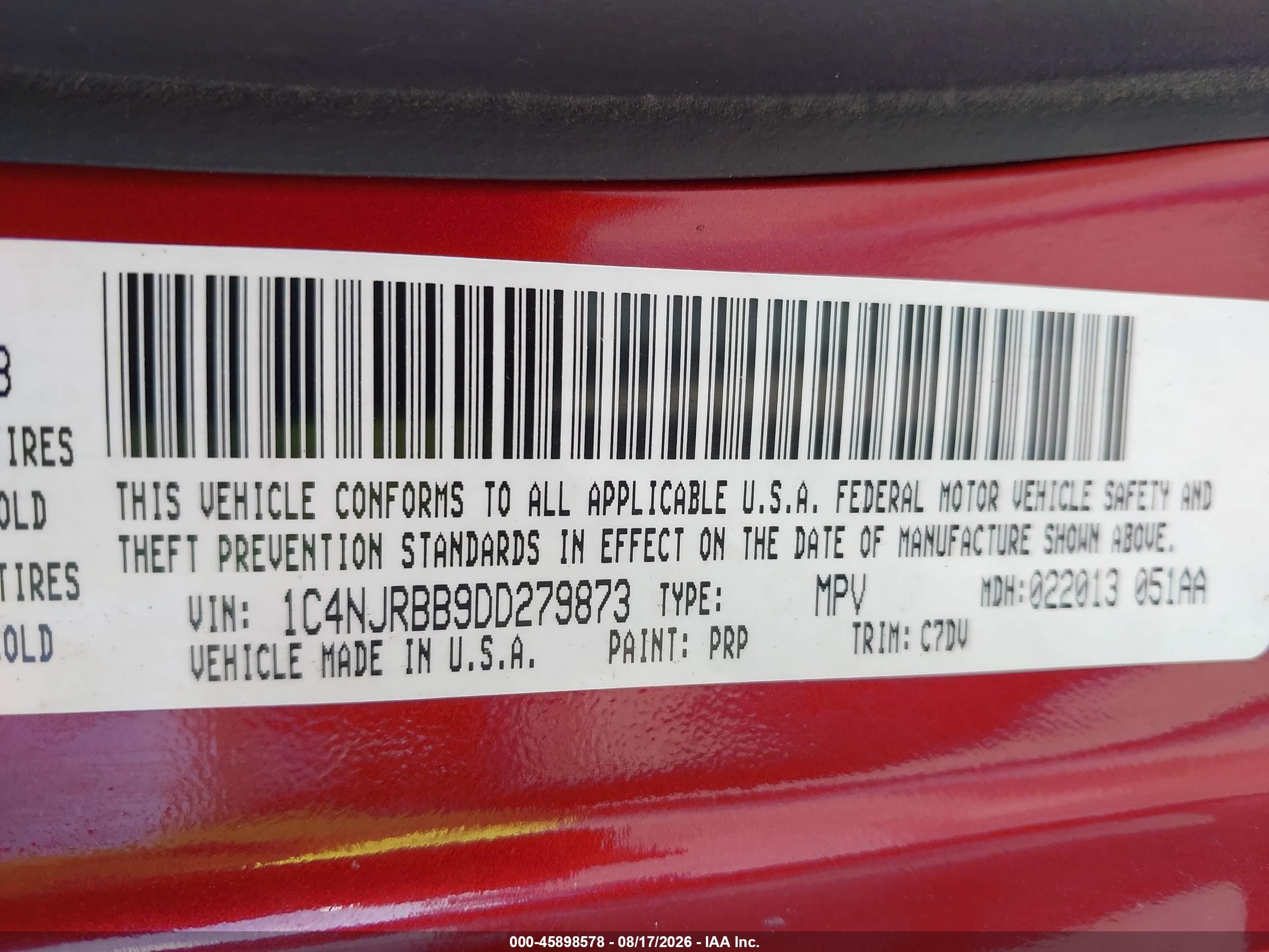 2013 Jeep Patriot Sport Черный vin: 1C4NJRBB9DD279873