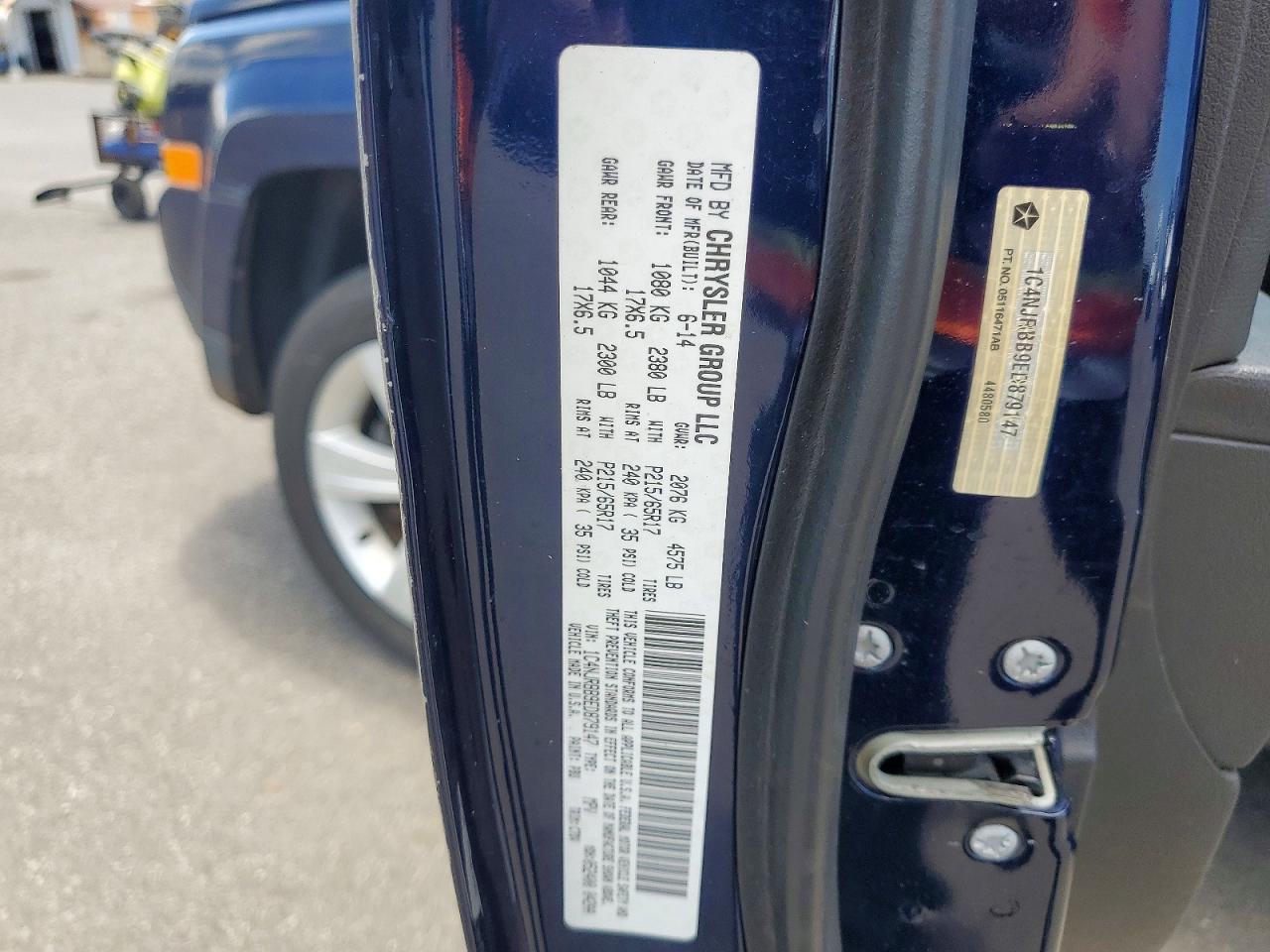 2014 Jeep Patriot Altitude Fwd Blue vin: 1C4NJRBB9ED879147