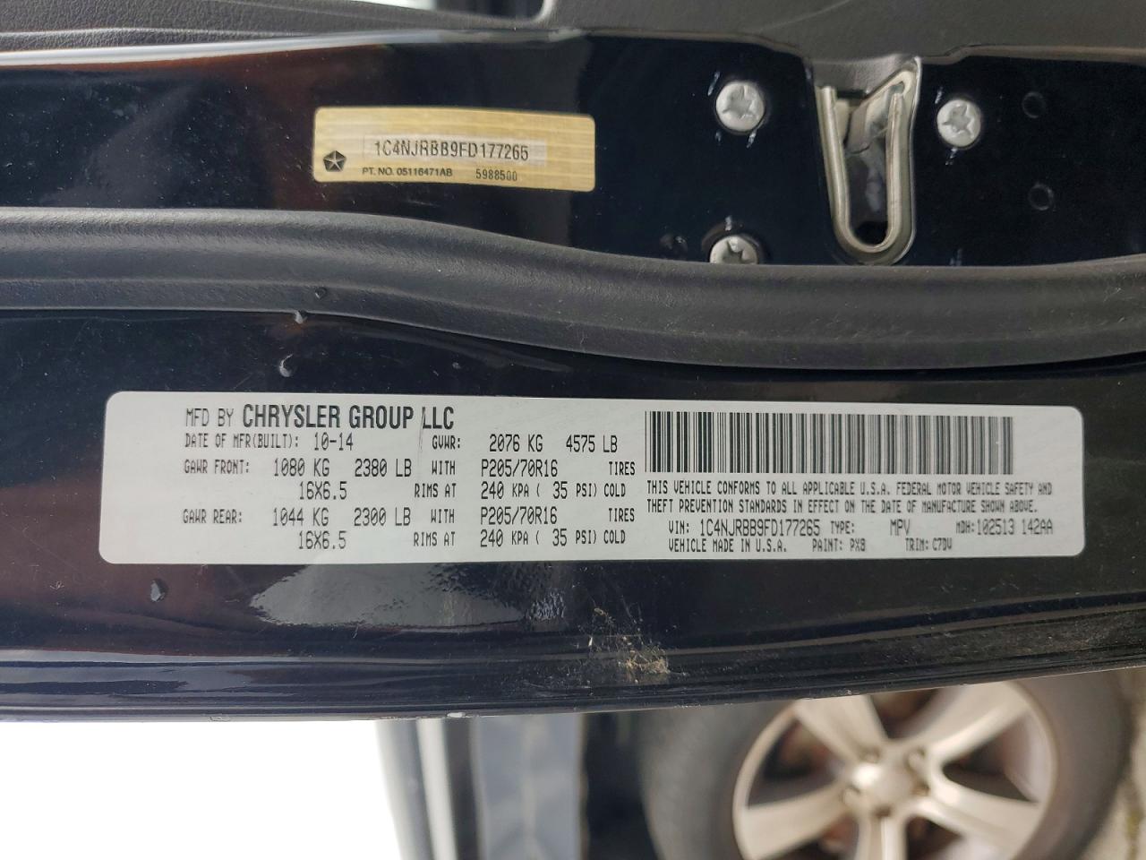 2015 Jeep Patriot Sport Black vin: 1C4NJRBB9FD177265