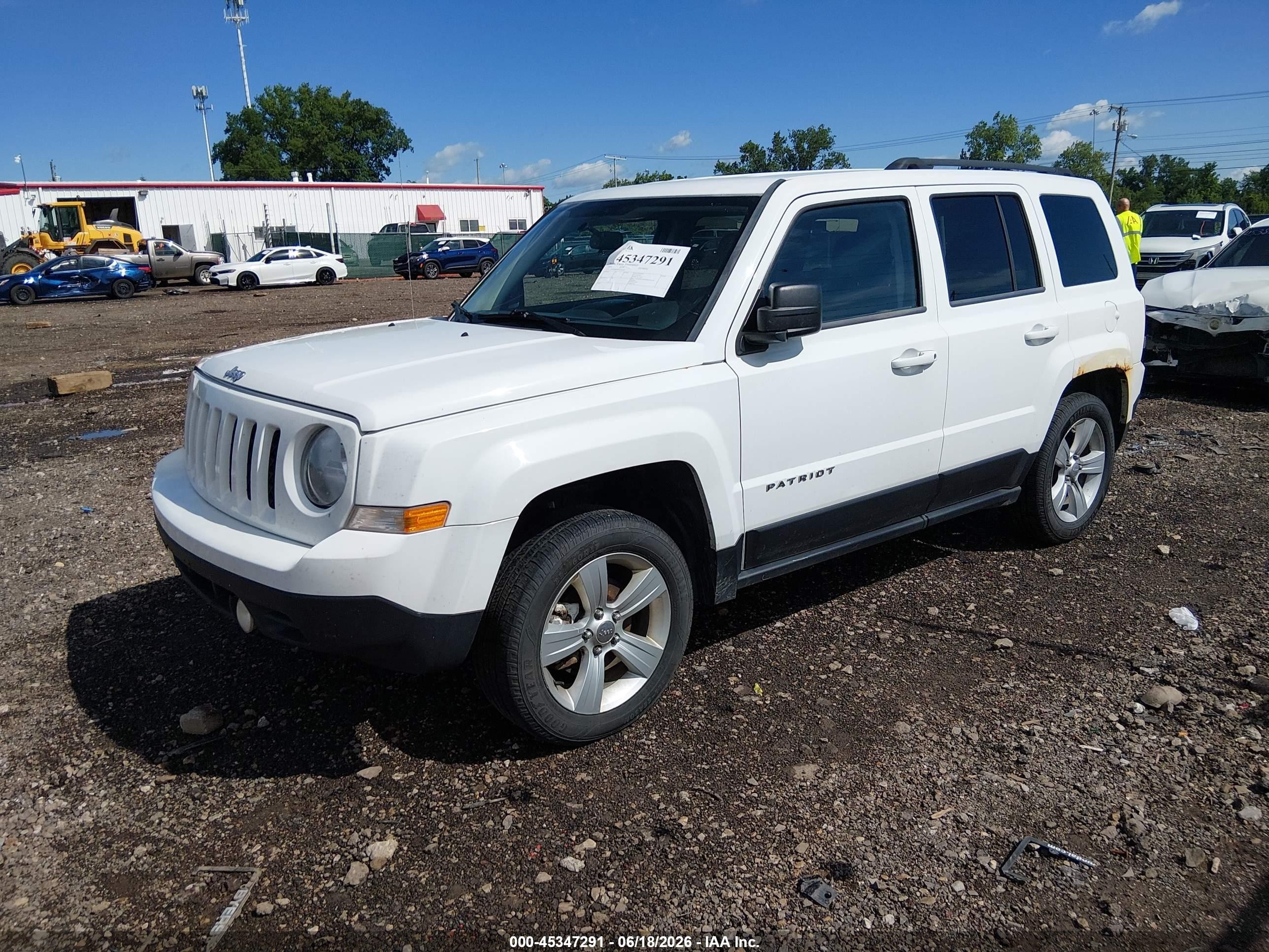 2014 Jeep Patriot Sport White vin: 1C4NJRBBXED534032