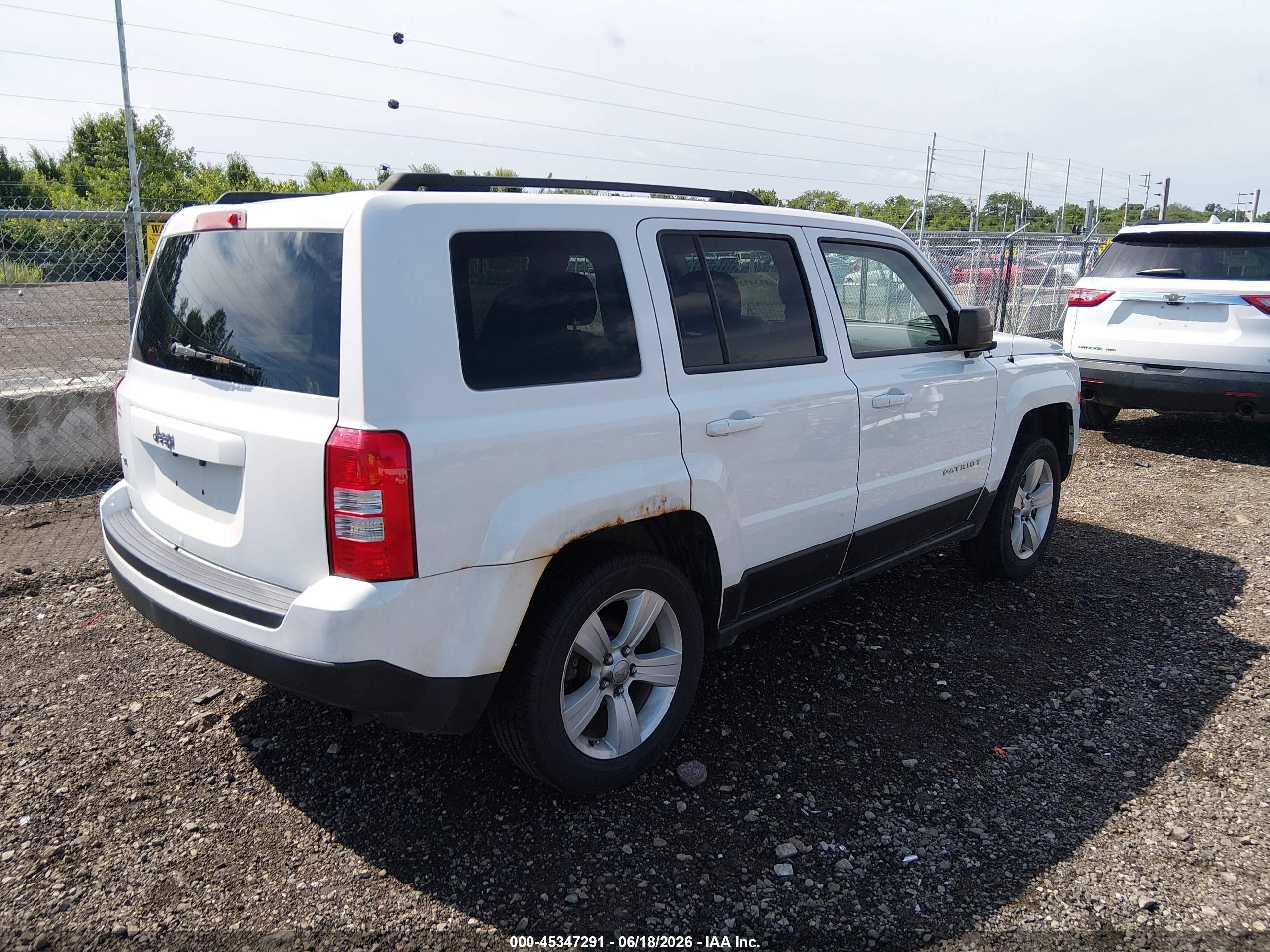 2014 Jeep Patriot Sport White vin: 1C4NJRBBXED534032