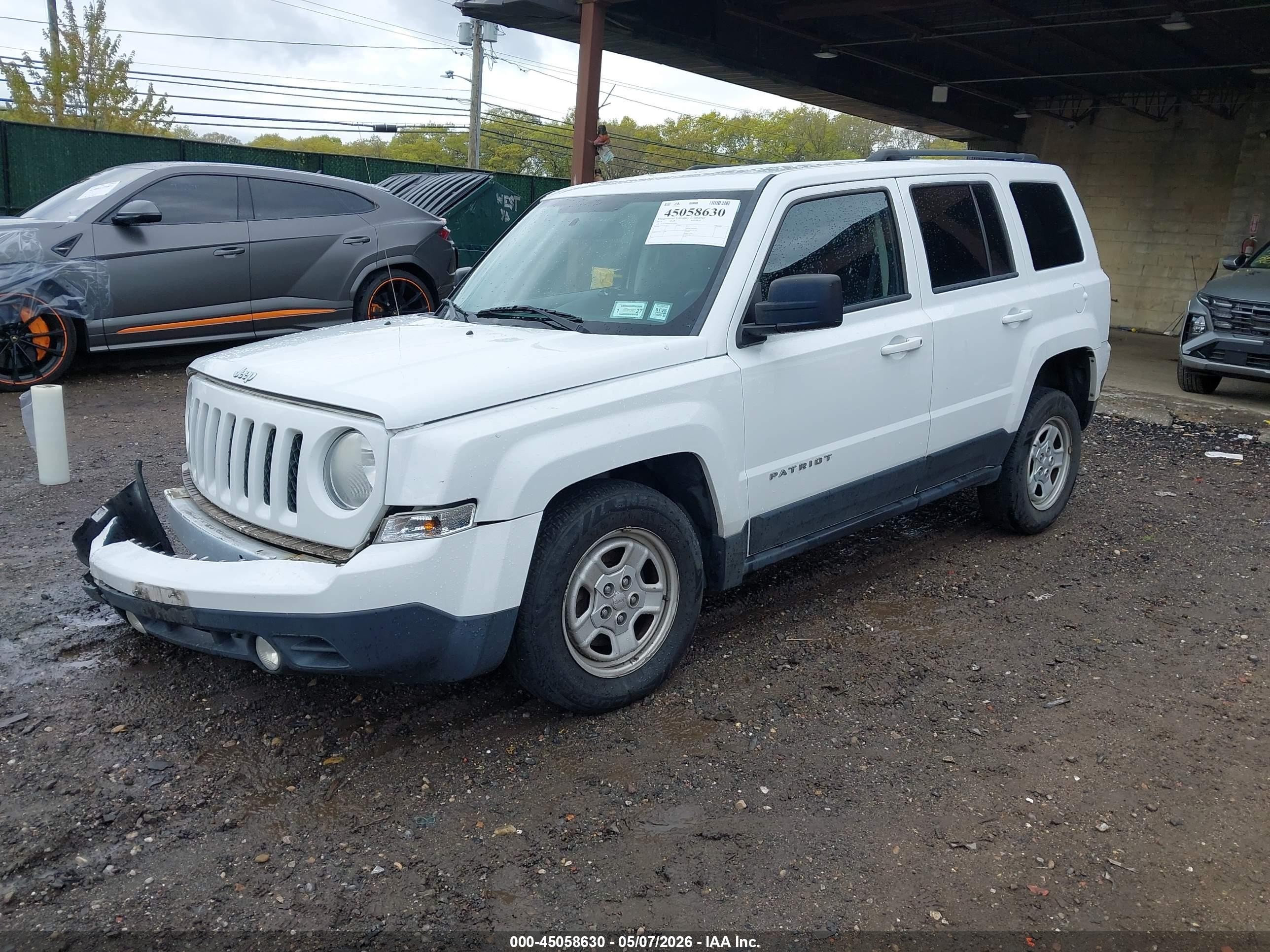 2014 Jeep Patriot Sport White vin: 1C4NJRBBXED808684