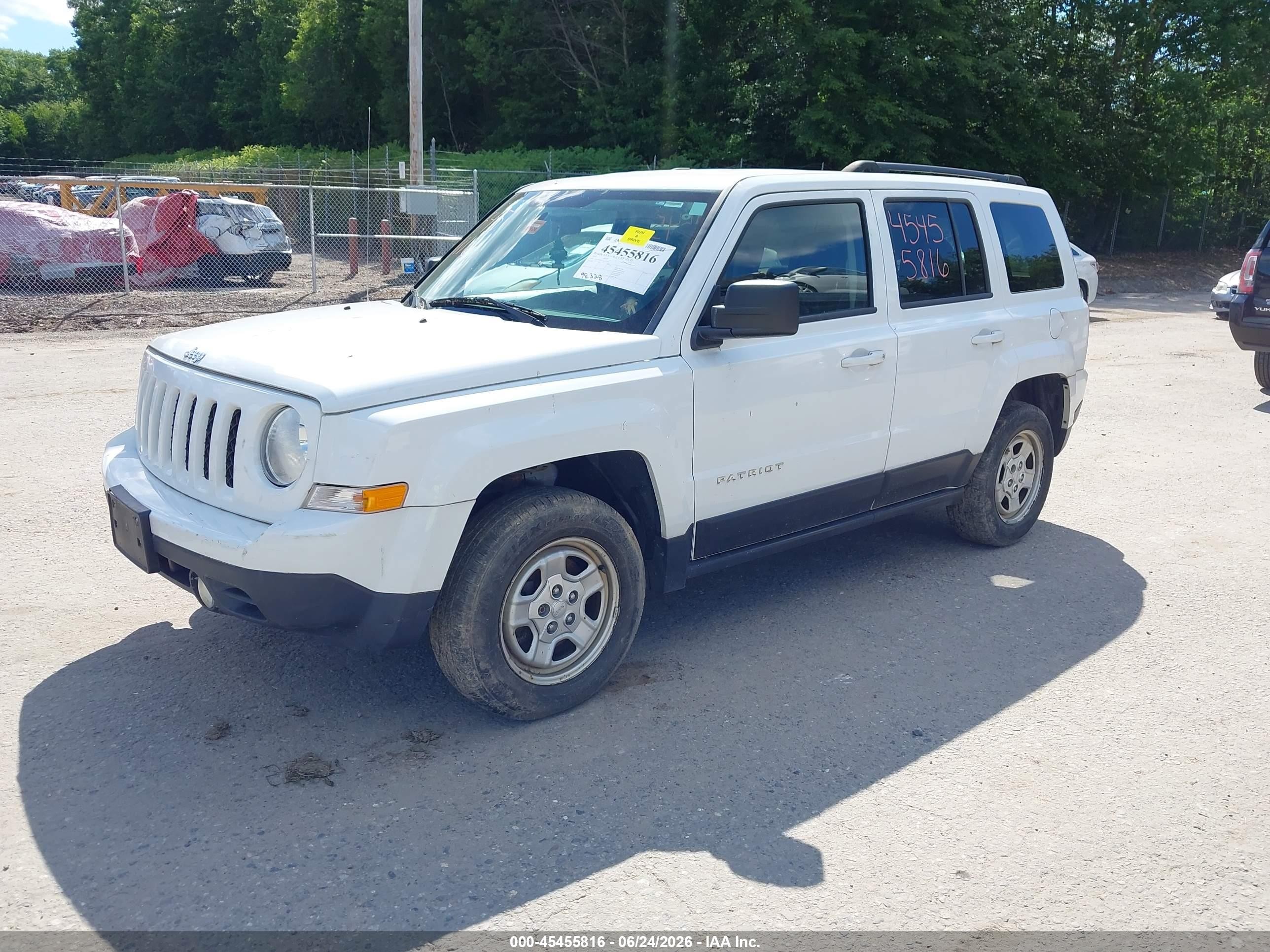 2015 Jeep Patriot Sport White vin: 1C4NJRBBXFD376714