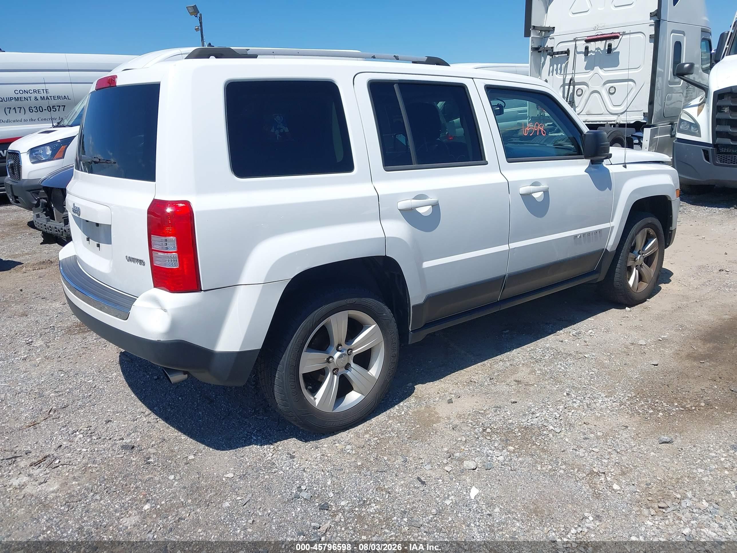 2014 Jeep Patriot Limited White vin: 1C4NJRCB6ED633378