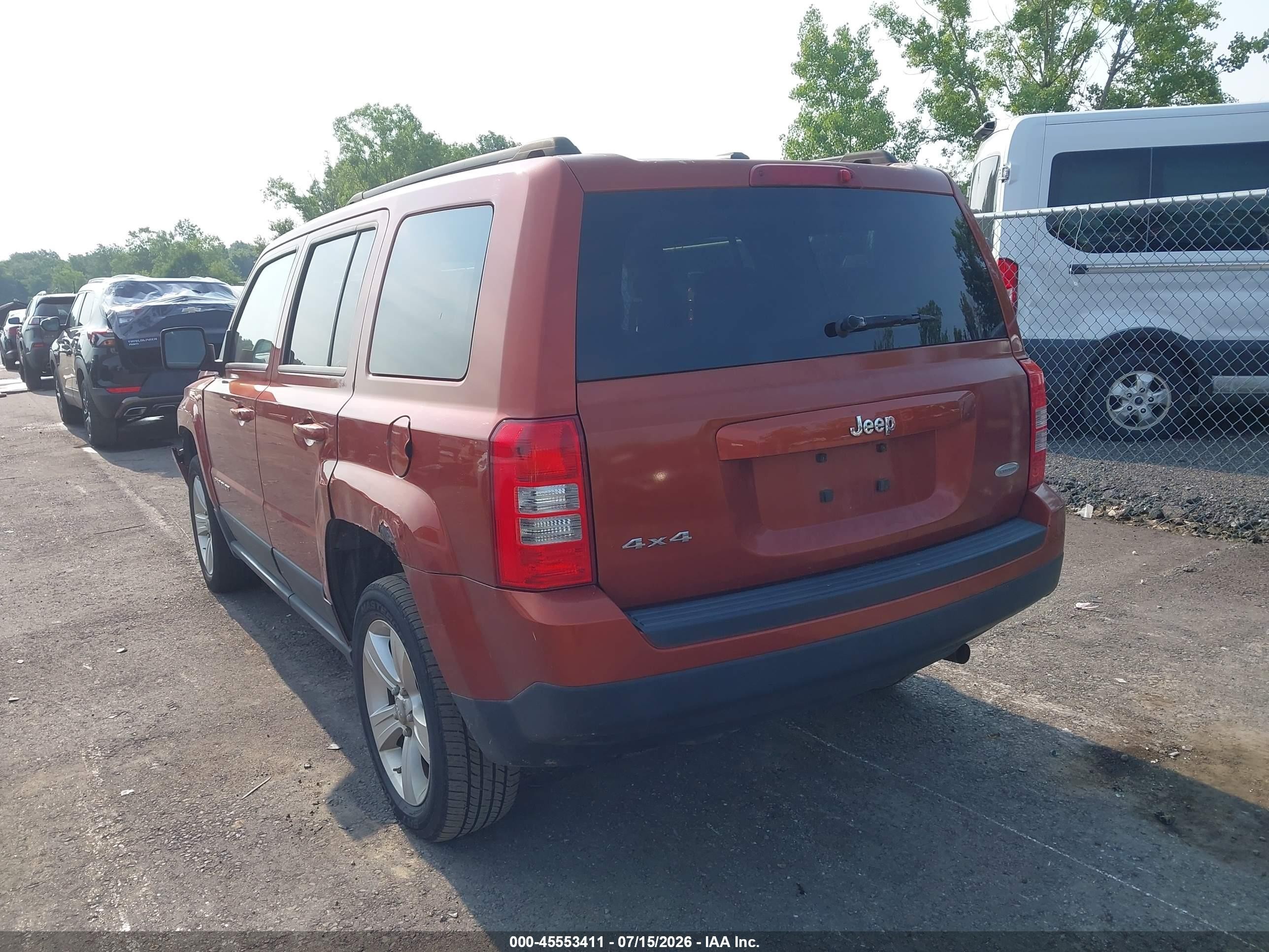 2012 Jeep Patriot Latitude Orange vin: 1C4NJRFB0CD604841