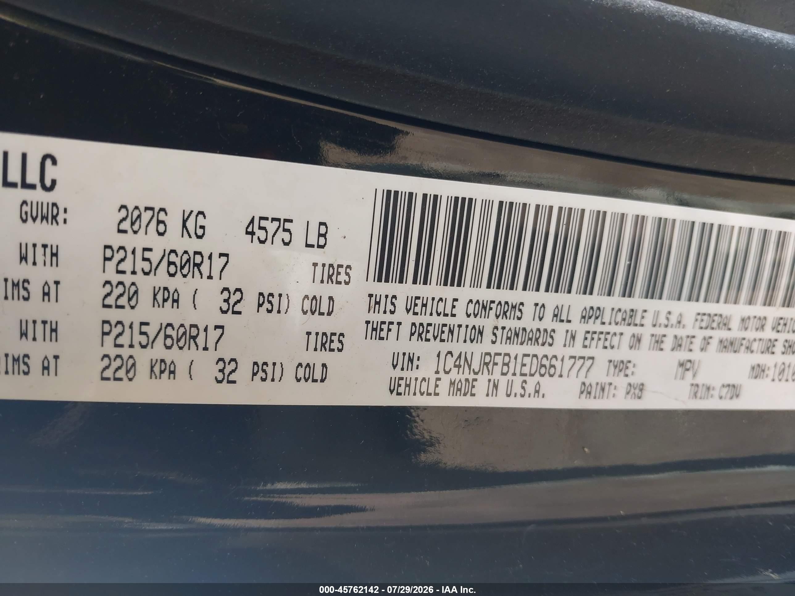2014 Jeep Patriot Latitude Black vin: 1C4NJRFB1ED661777
