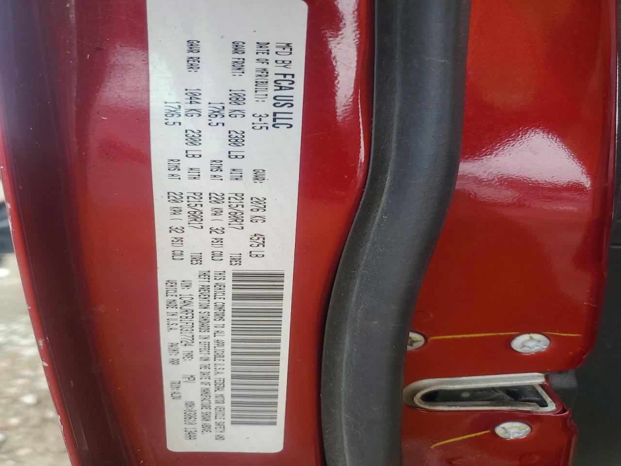 2015 Jeep Patriot Latitude Red vin: 1C4NJRFB1FD317724