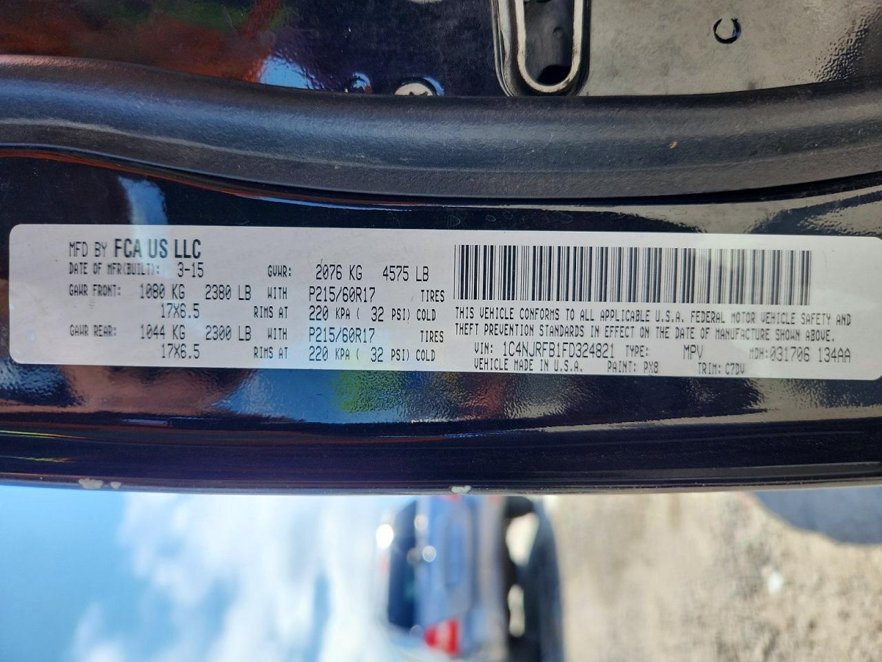2015 Jeep Patriot Latitude Black vin: 1C4NJRFB1FD324821