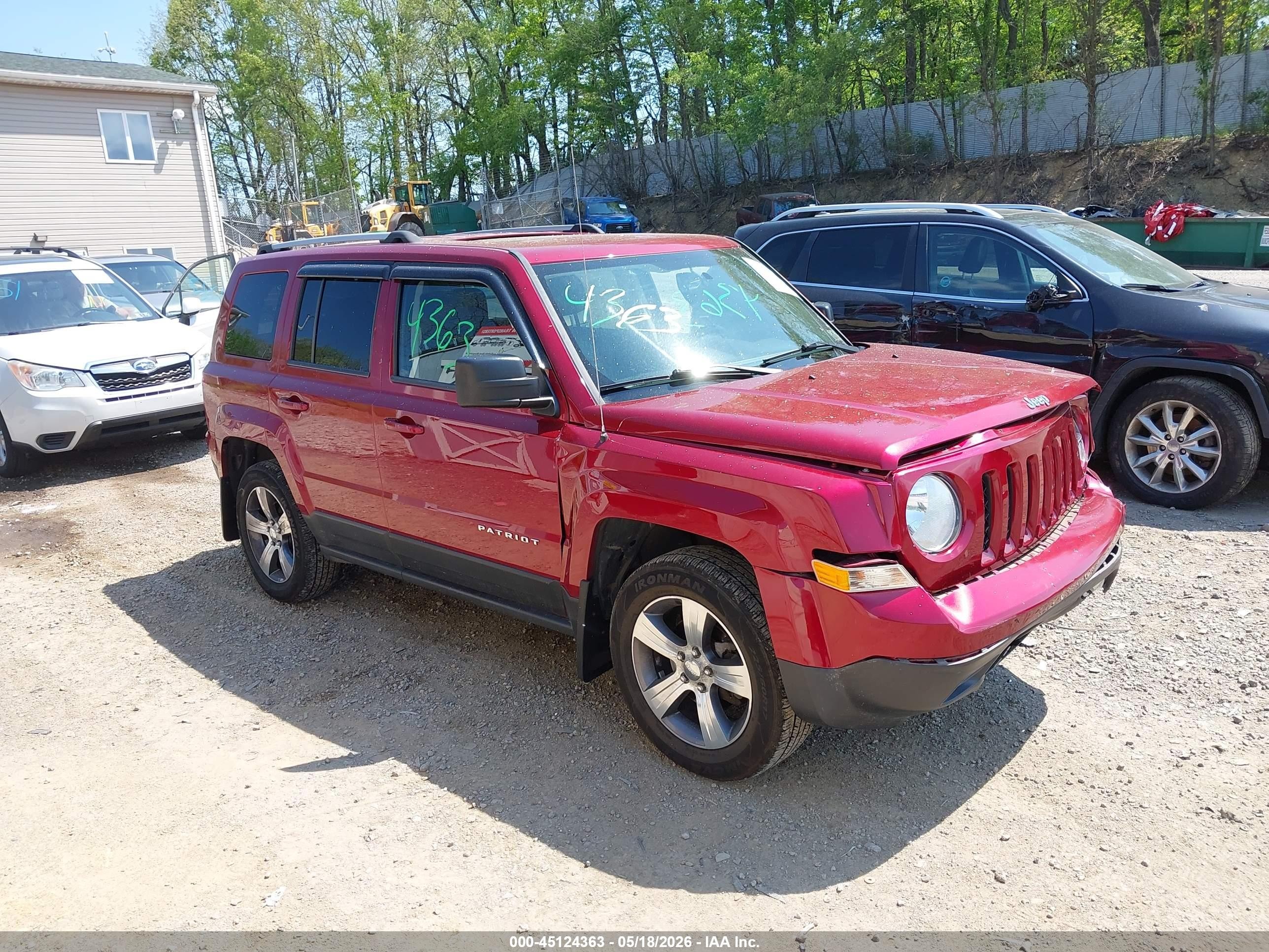 2017 Jeep Patriot High Altitude 4x4 Red vin: 1C4NJRFB1HD151885