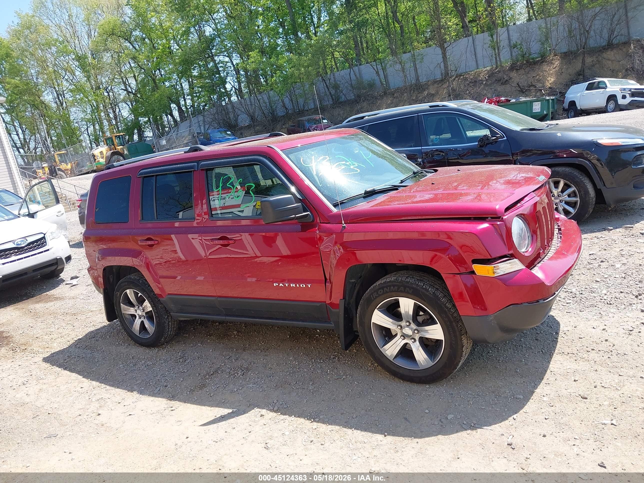 2017 Jeep Patriot High Altitude 4x4 Red vin: 1C4NJRFB1HD151885
