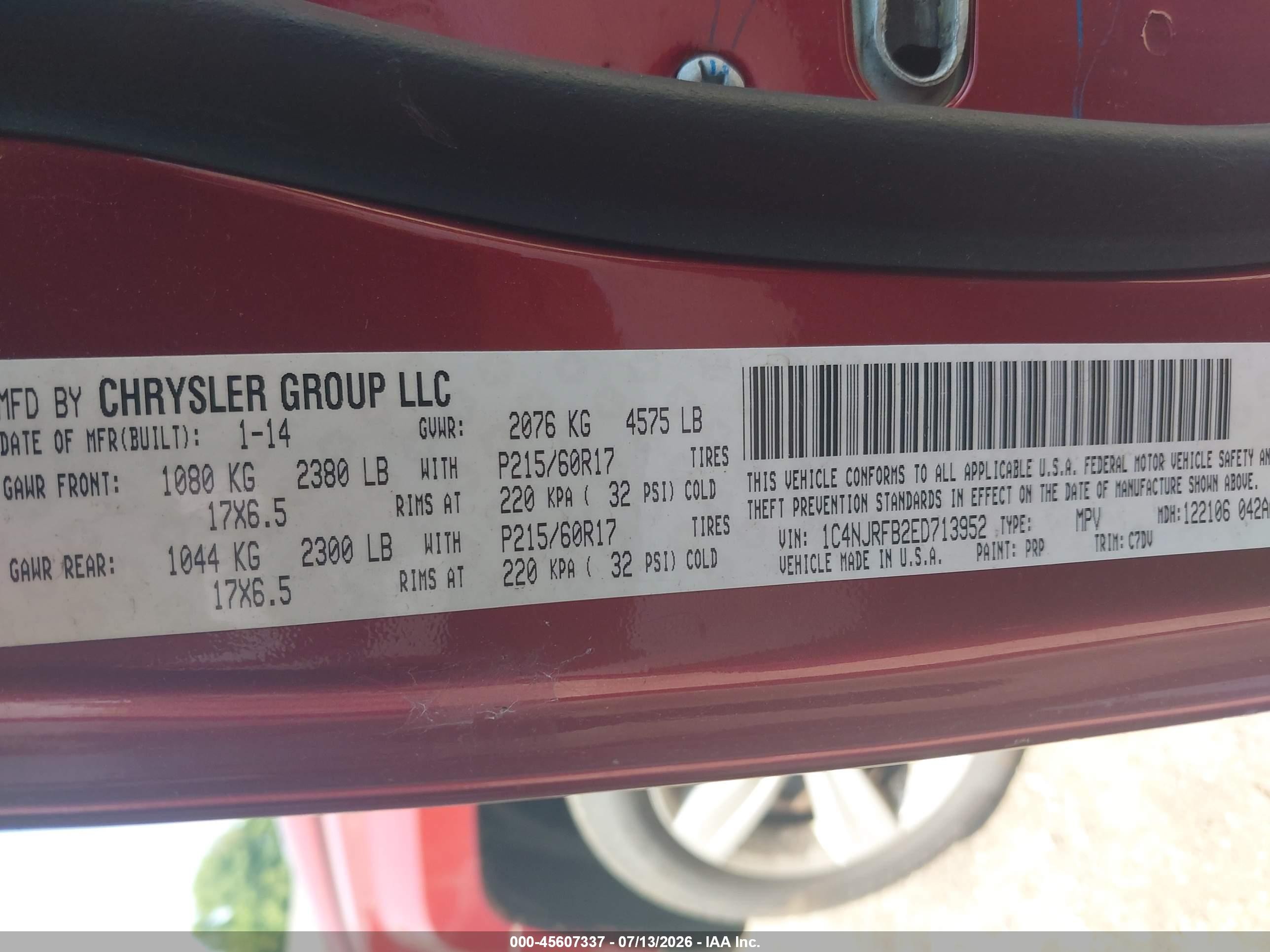 2014 Jeep Patriot Latitude Red vin: 1C4NJRFB2ED713952