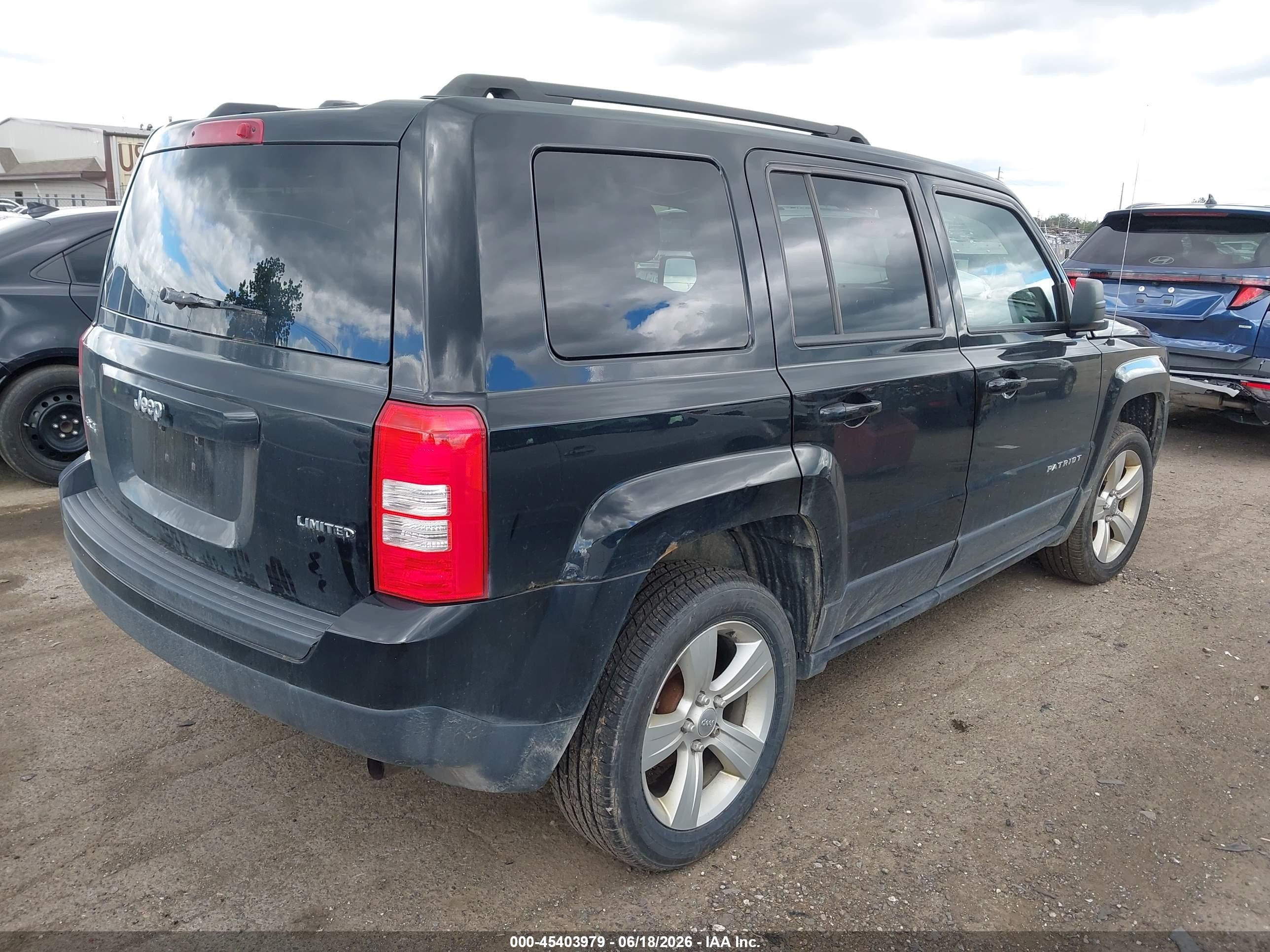 2014 Jeep Patriot Latitude Black vin: 1C4NJRFB2ED788523