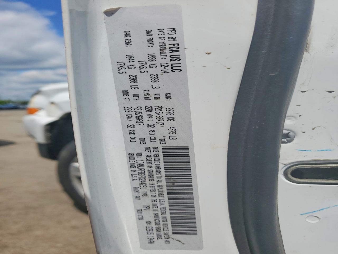2015 Jeep Patriot Latitude Белый vin: 1C4NJRFB3FD244291