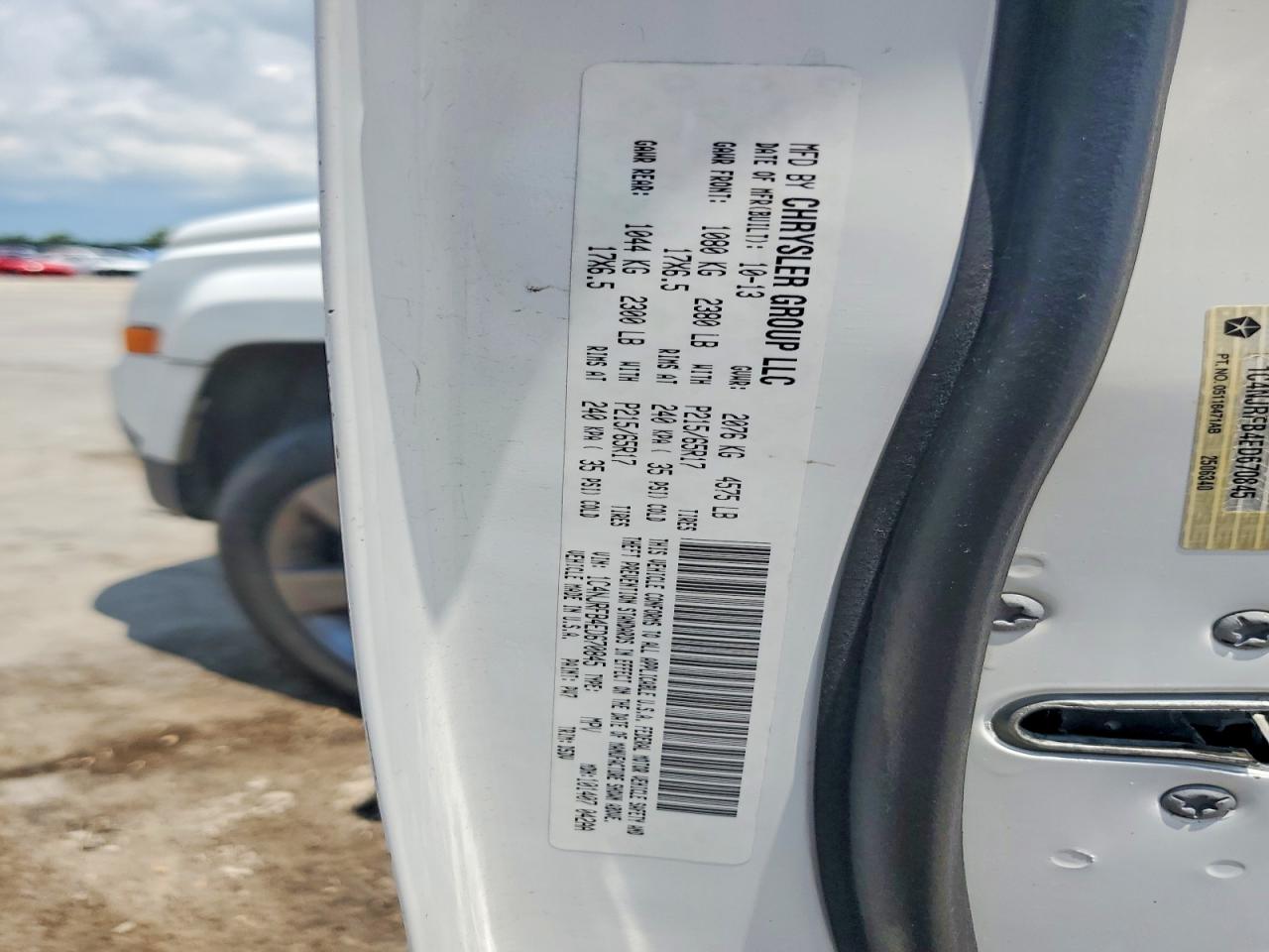2014 Jeep Patriot Latitude Белый vin: 1C4NJRFB4ED670845