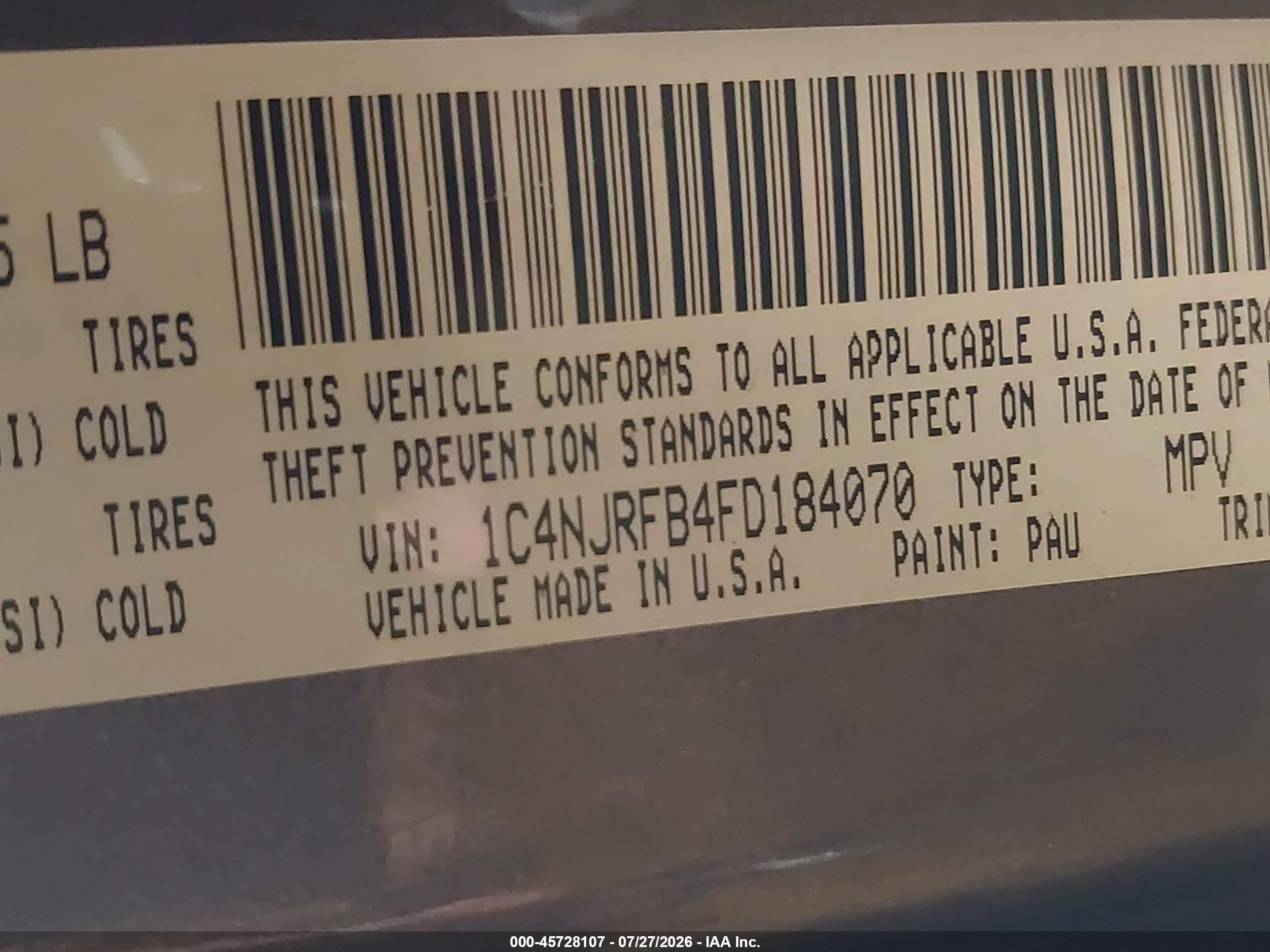 2015 Jeep Patriot Latitude Gray vin: 1C4NJRFB4FD184070