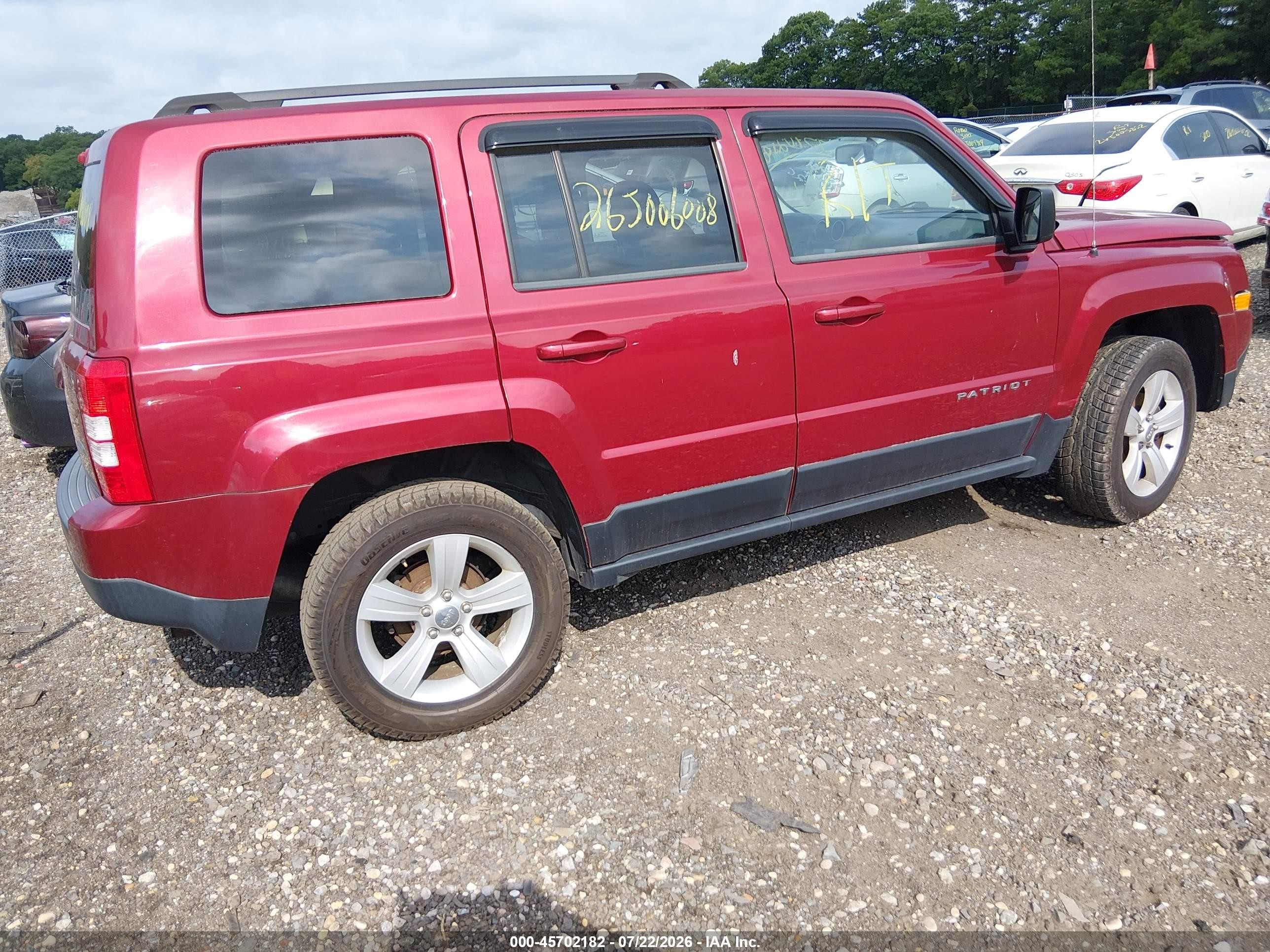 2014 Jeep Patriot Latitude Red vin: 1C4NJRFB5ED809882