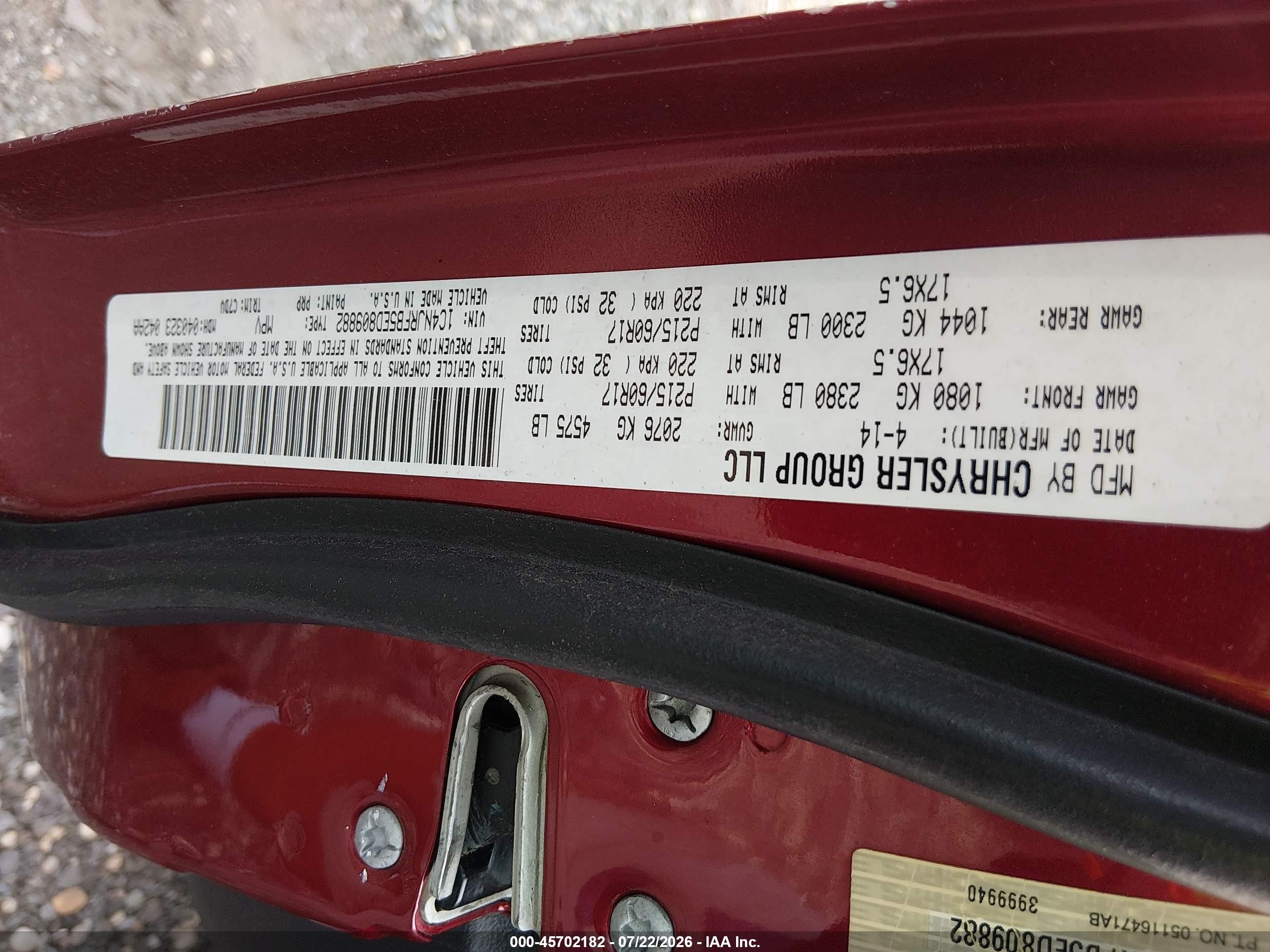 2014 Jeep Patriot Latitude Red vin: 1C4NJRFB5ED809882