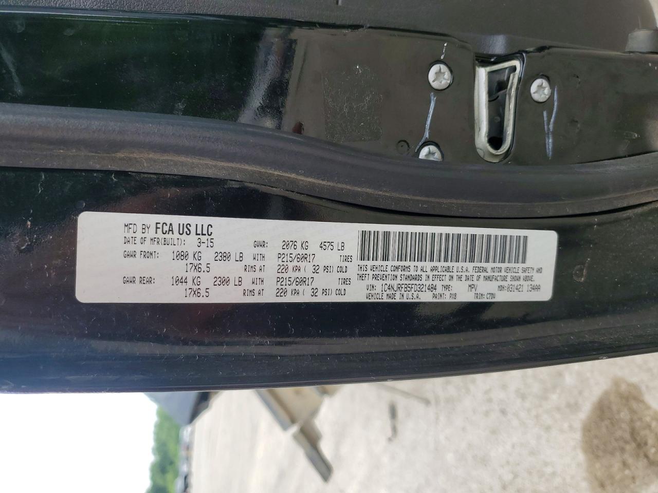 2015 Jeep Patriot Latitude Черный vin: 1C4NJRFB5FD321484