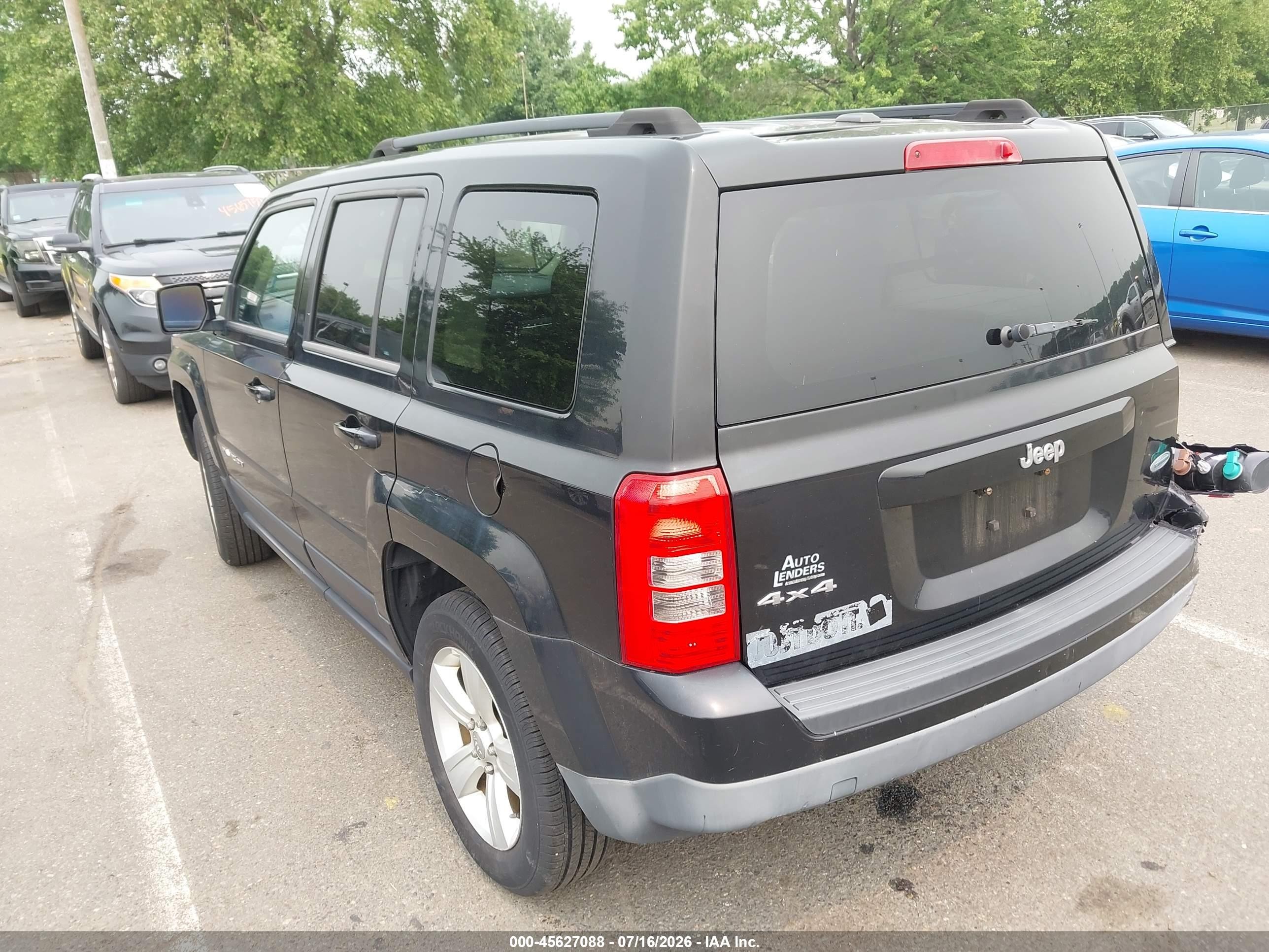 2014 Jeep Patriot Latitude Черный vin: 1C4NJRFB6ED512300
