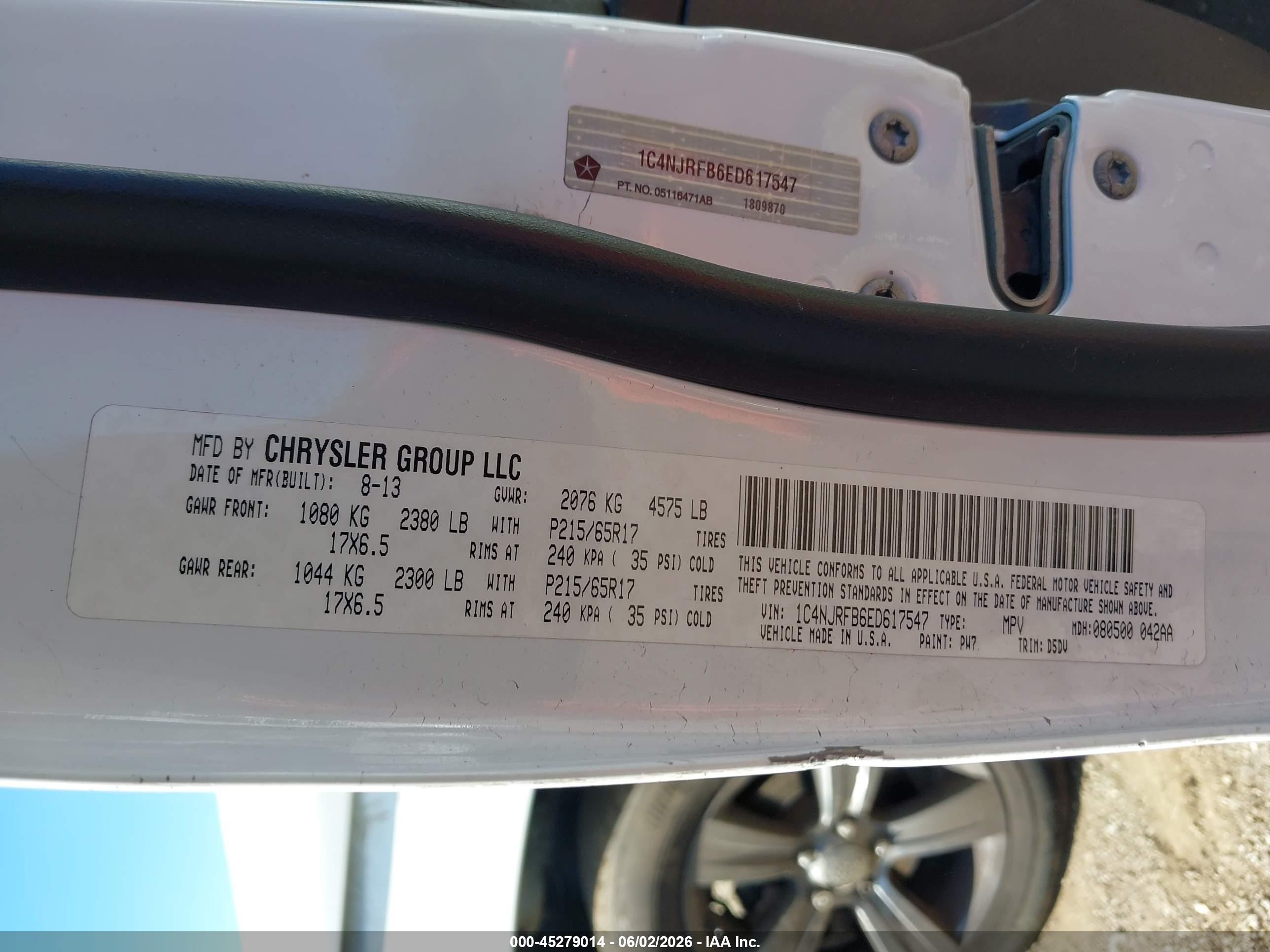 2014 Jeep Patriot Latitude White vin: 1C4NJRFB6ED617547