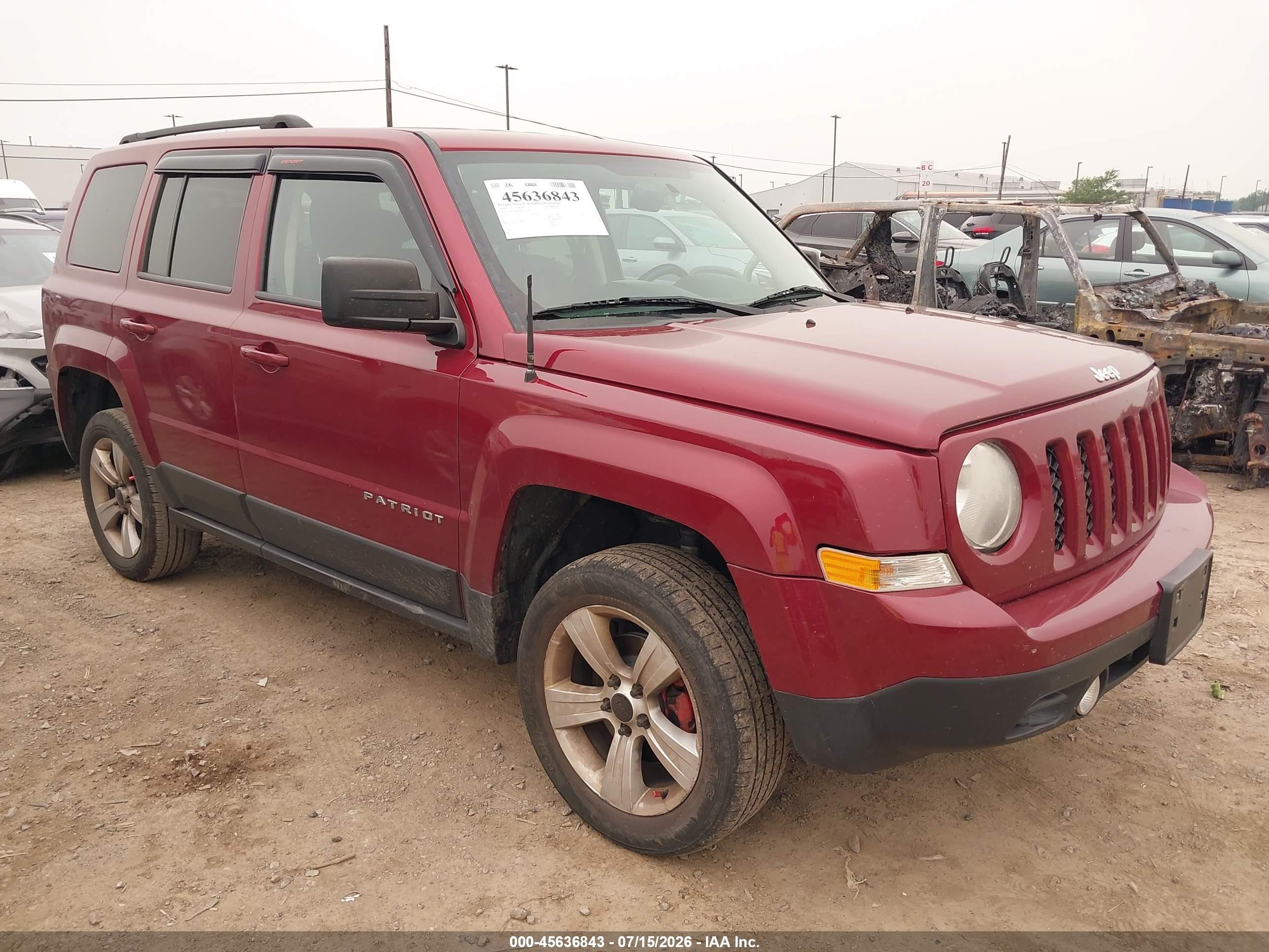 2014 Jeep Patriot Latitude Red vin: 1C4NJRFB6ED727028