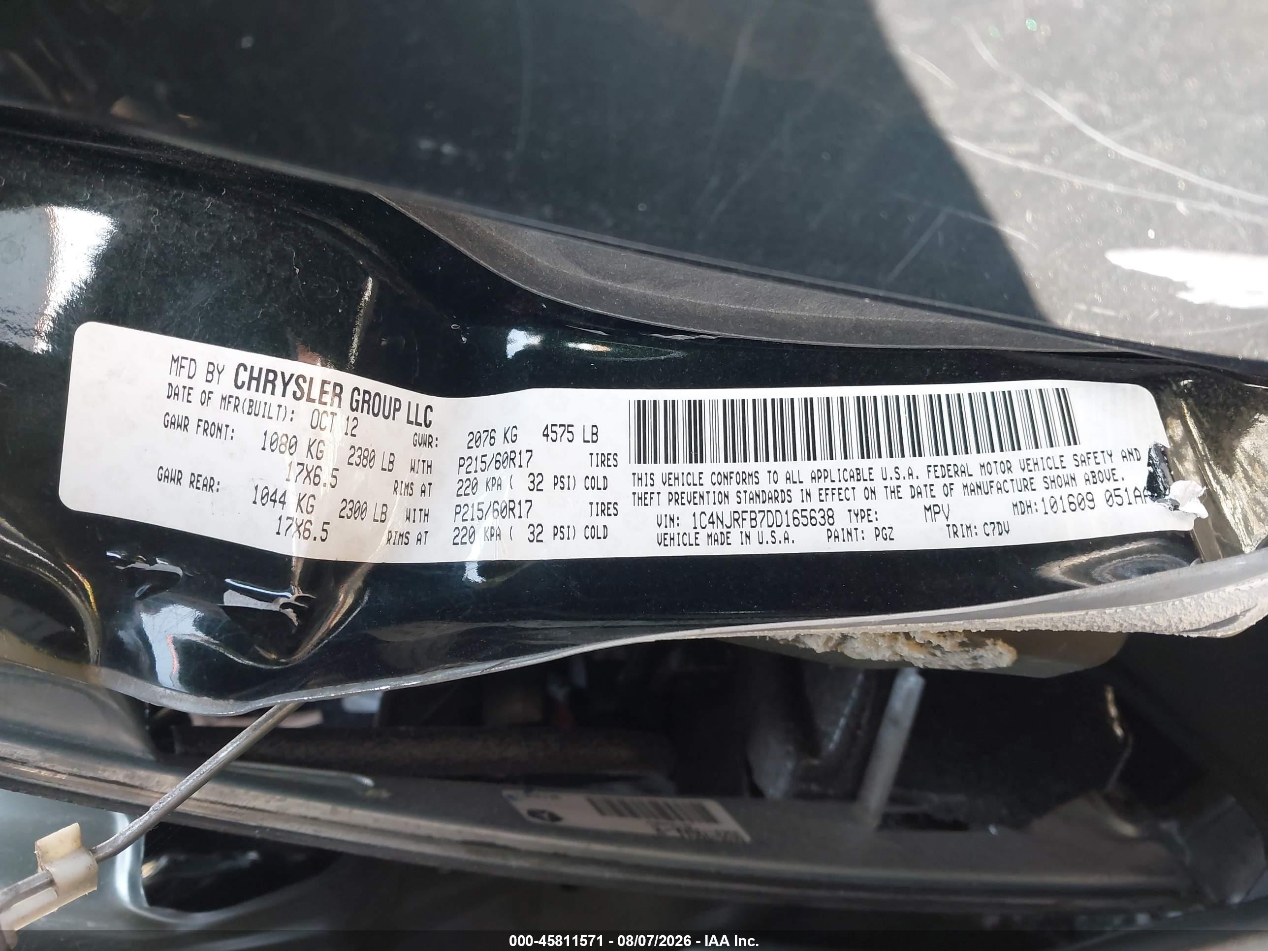 2013 Jeep Patriot Latitude Black vin: 1C4NJRFB7DD165638