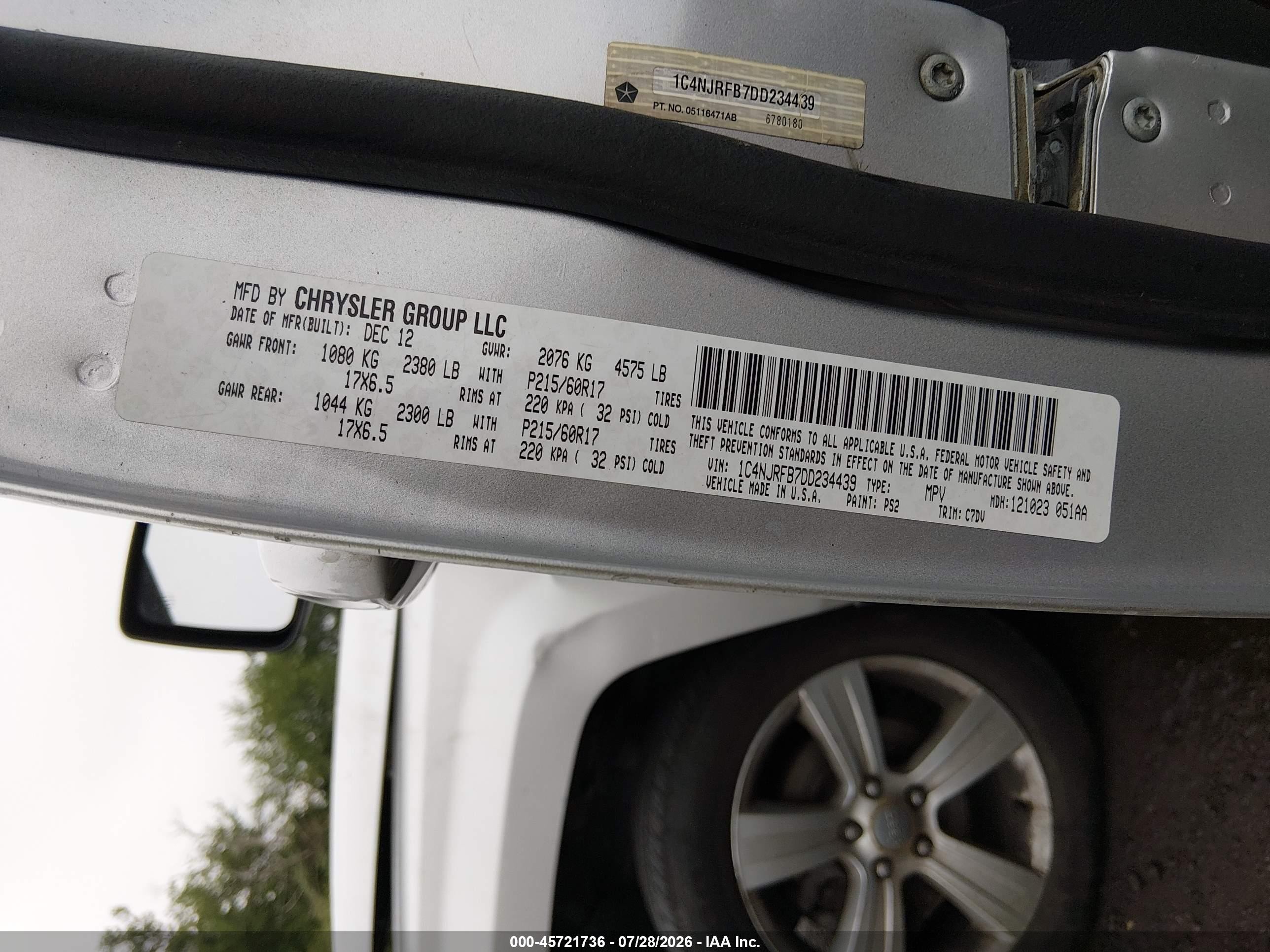 2013 Jeep Patriot Latitude Silver vin: 1C4NJRFB7DD234439