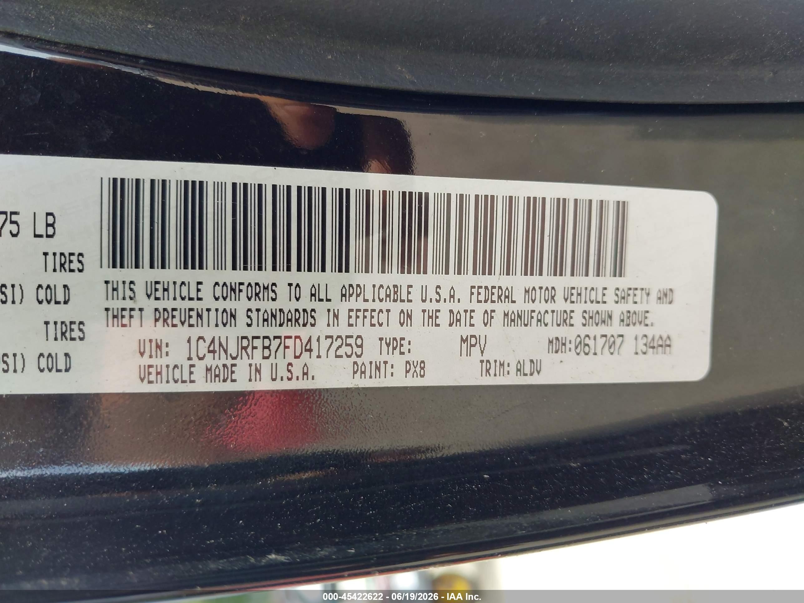 2015 Jeep Patriot High Altitude Edition Black vin: 1C4NJRFB7FD417259